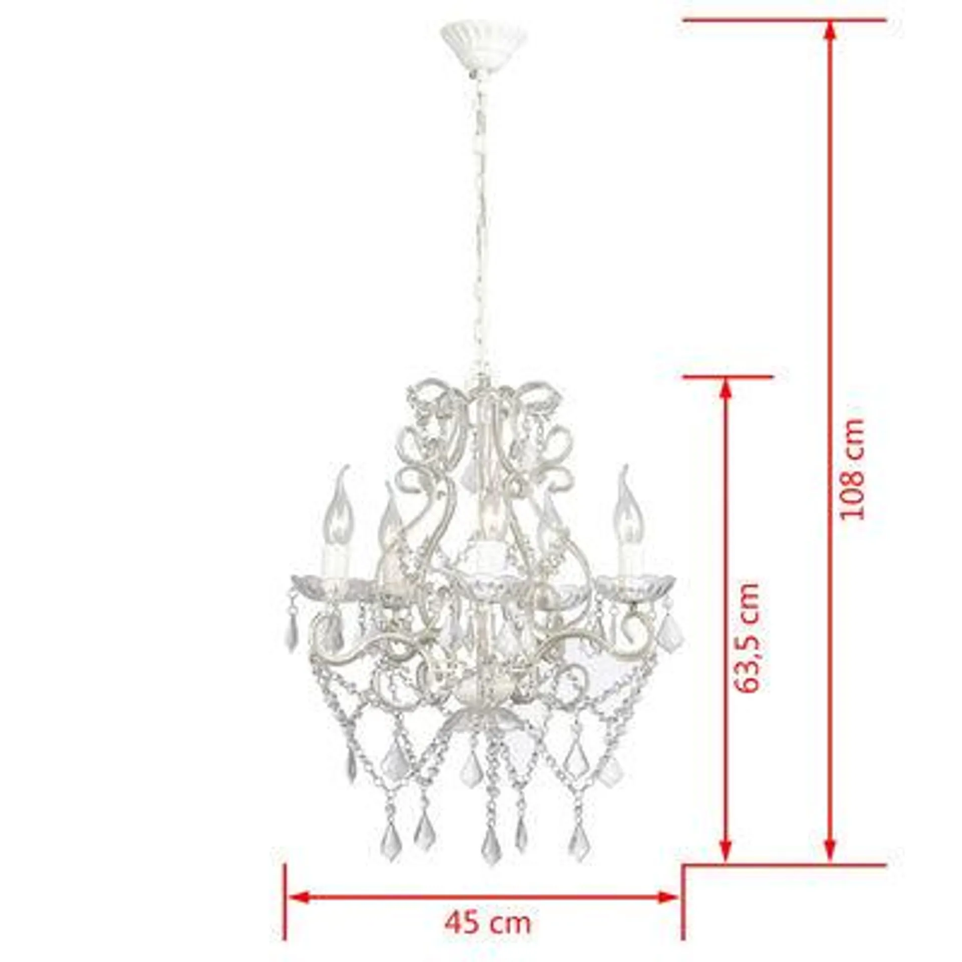 vidaXL Candelabro com 2800 cristais E14