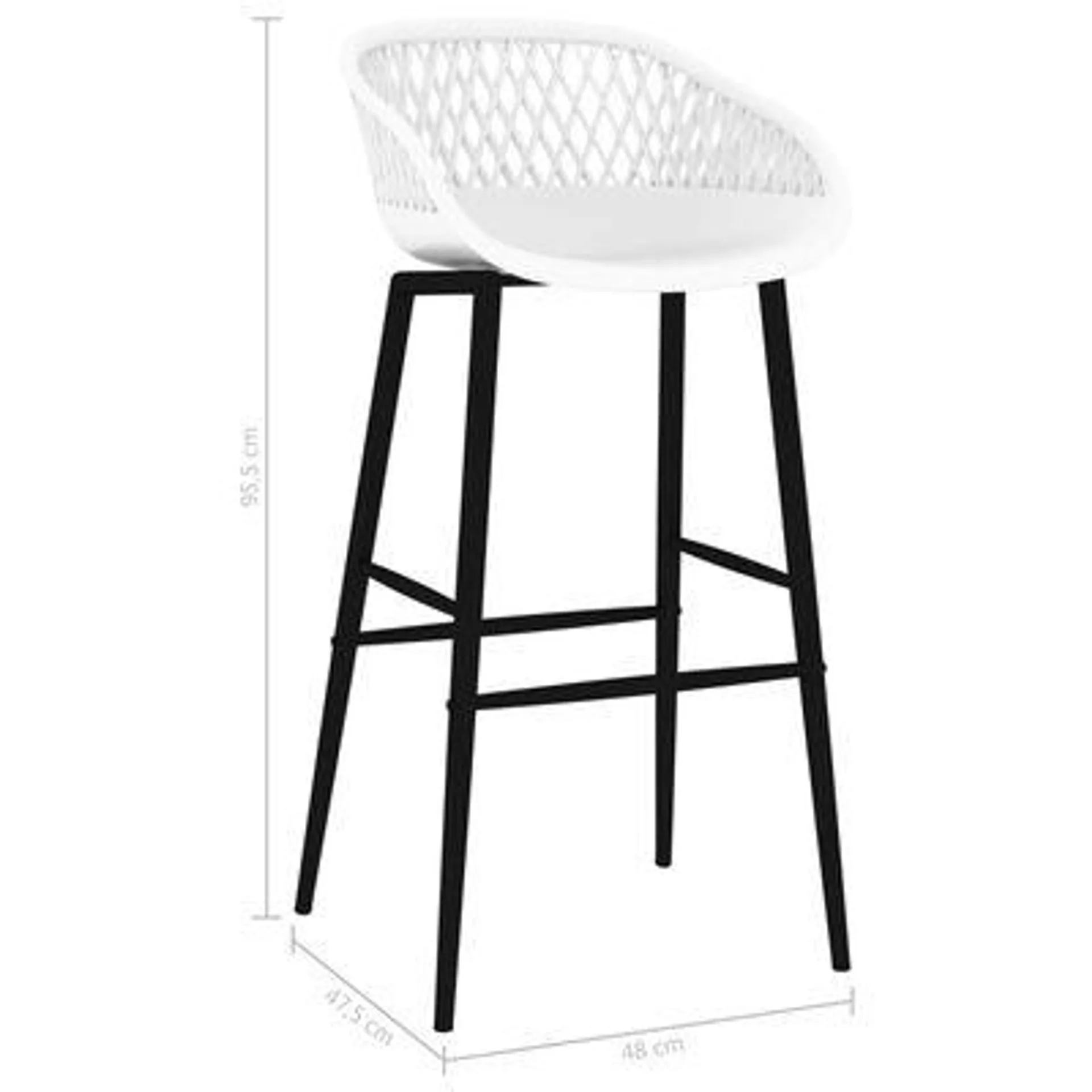 vidaXL Cadeiras de bar 2 pcs branco