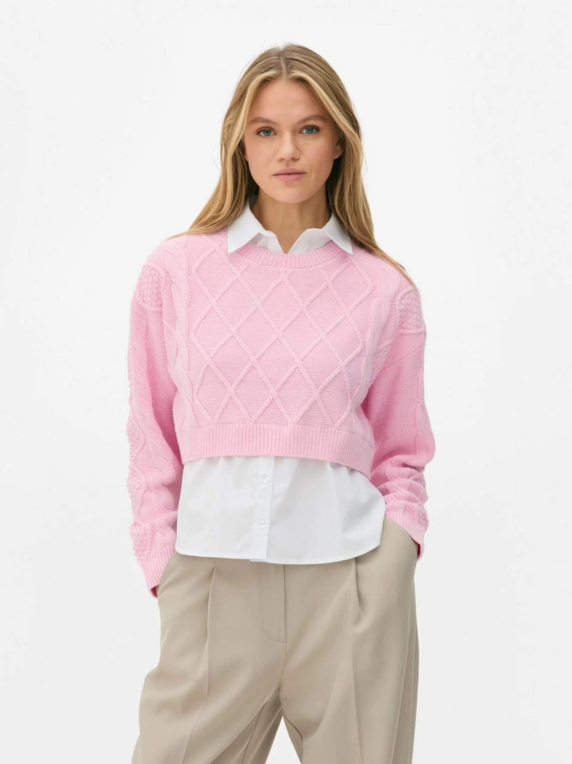 Cropped Shirt Sweater