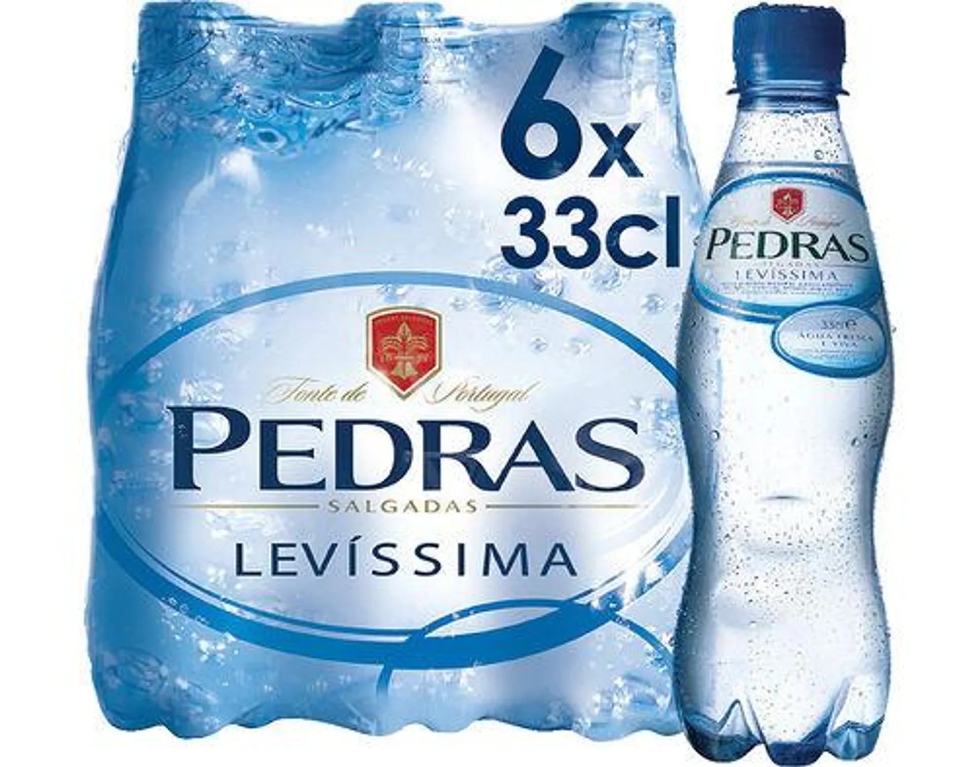 água pedras salgadas com gás levissima 6x0.33l