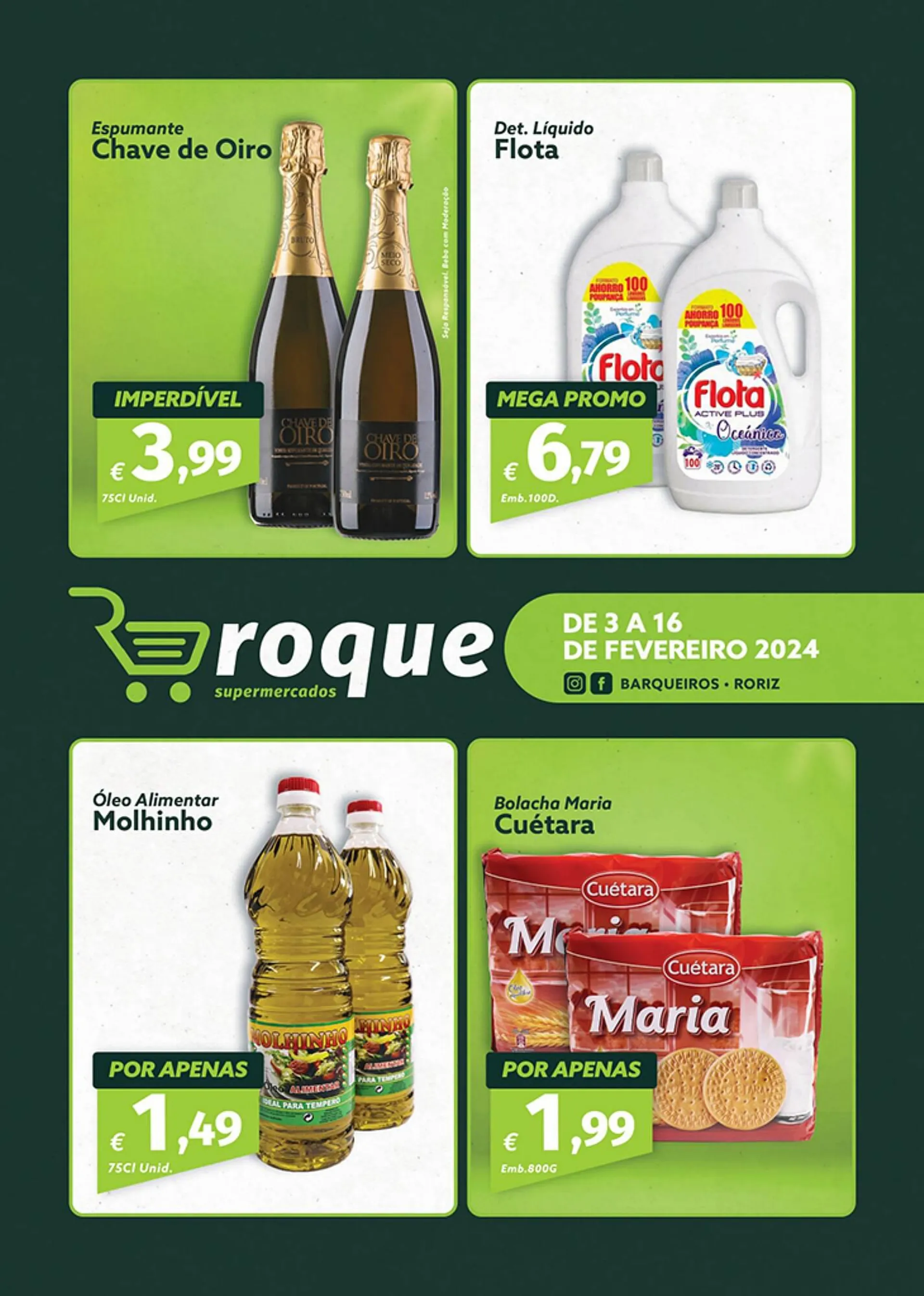 Folheto Folheto Roque Supermercados de 3 de fevereiro até 16 de fevereiro 2024 - Pagina 1