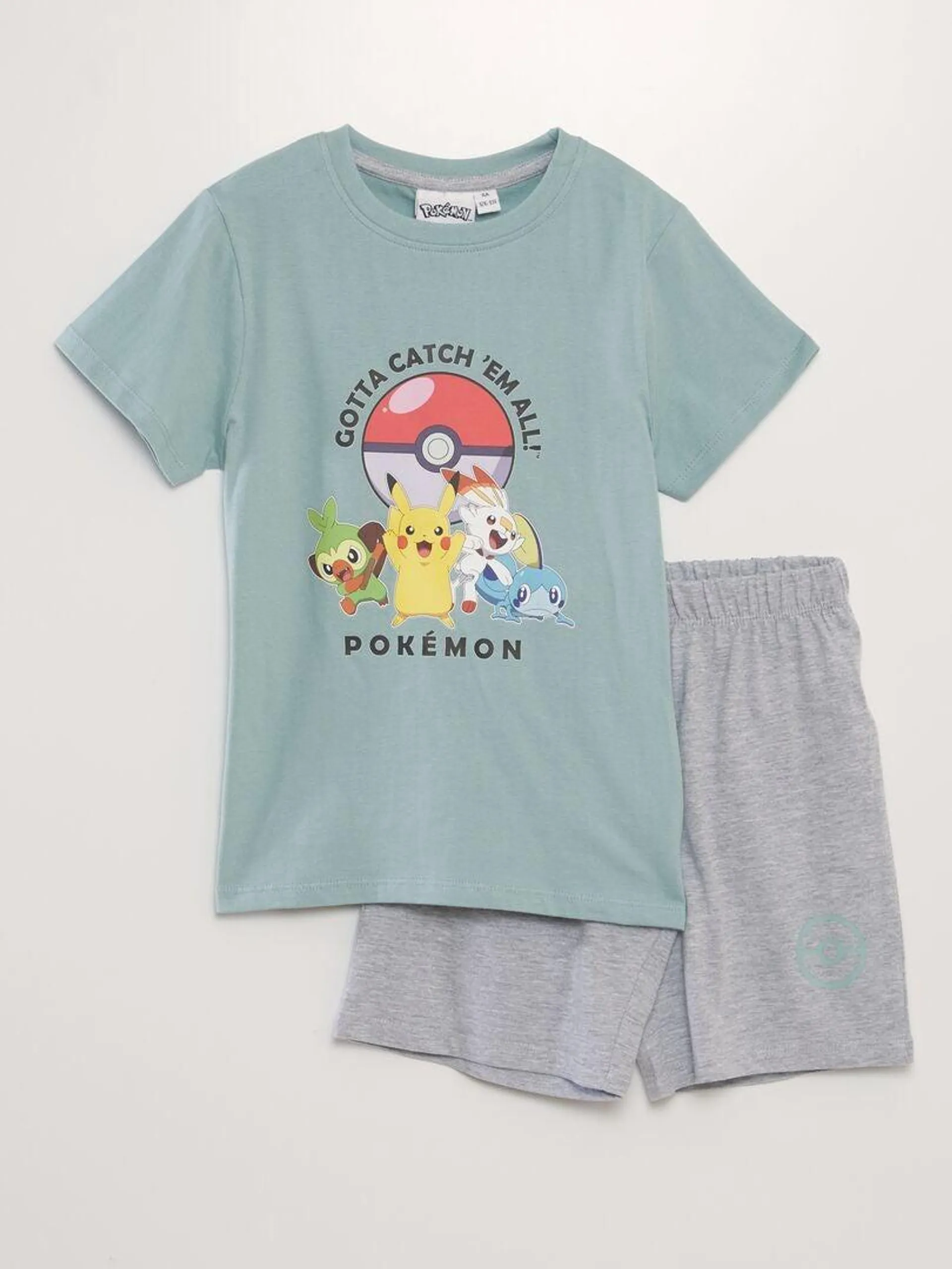 Pijama curto - estampado 'Pokémon' - 2 peças - VERDE