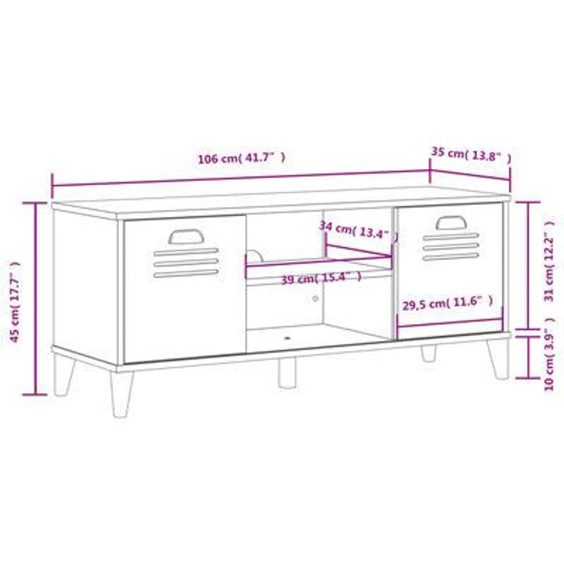 vidaXL Sapateira VIKEN 106x35x45 cm derivados de madeira antracite