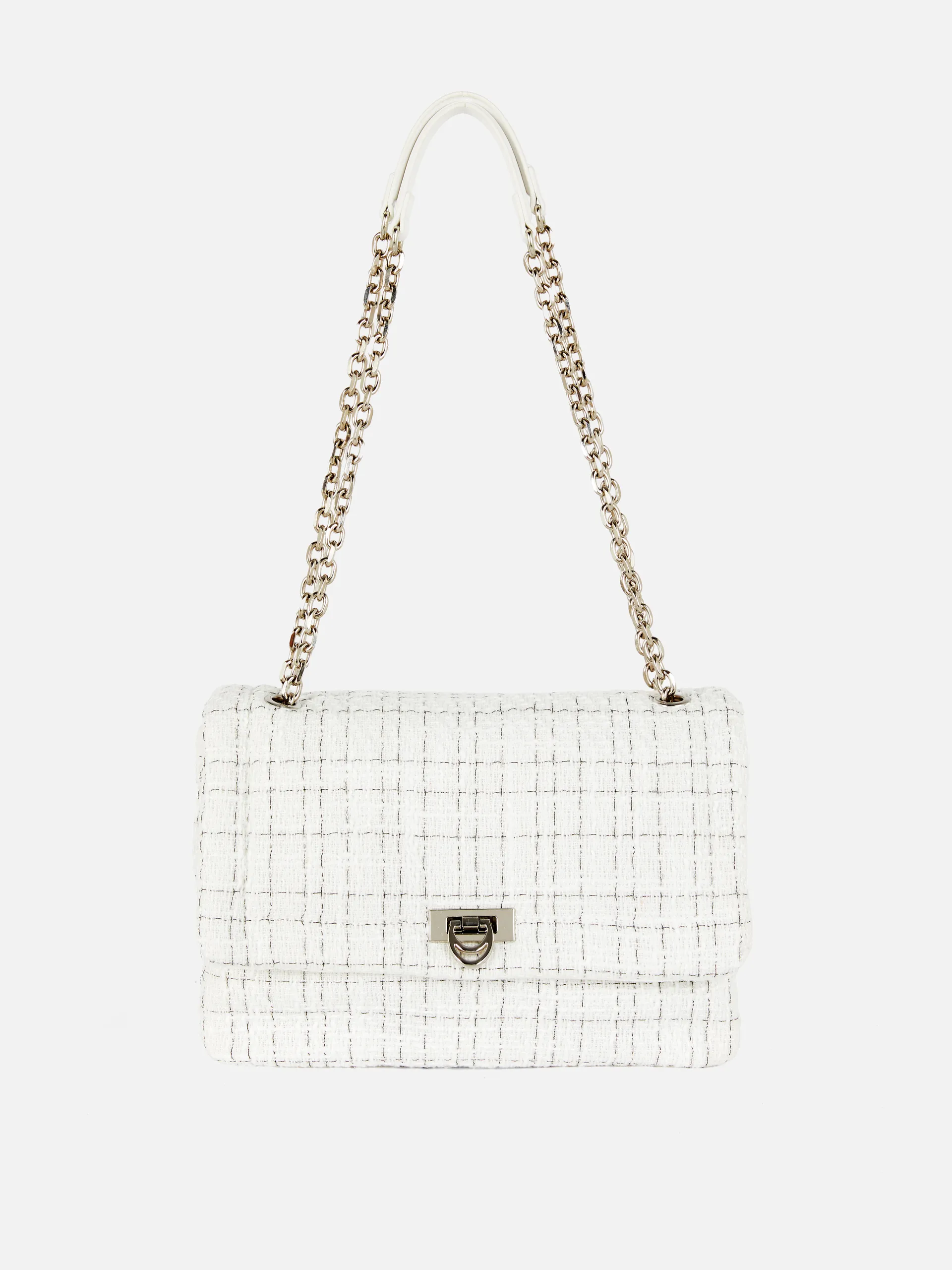 Bouclé Flap Front Crossbody Bag