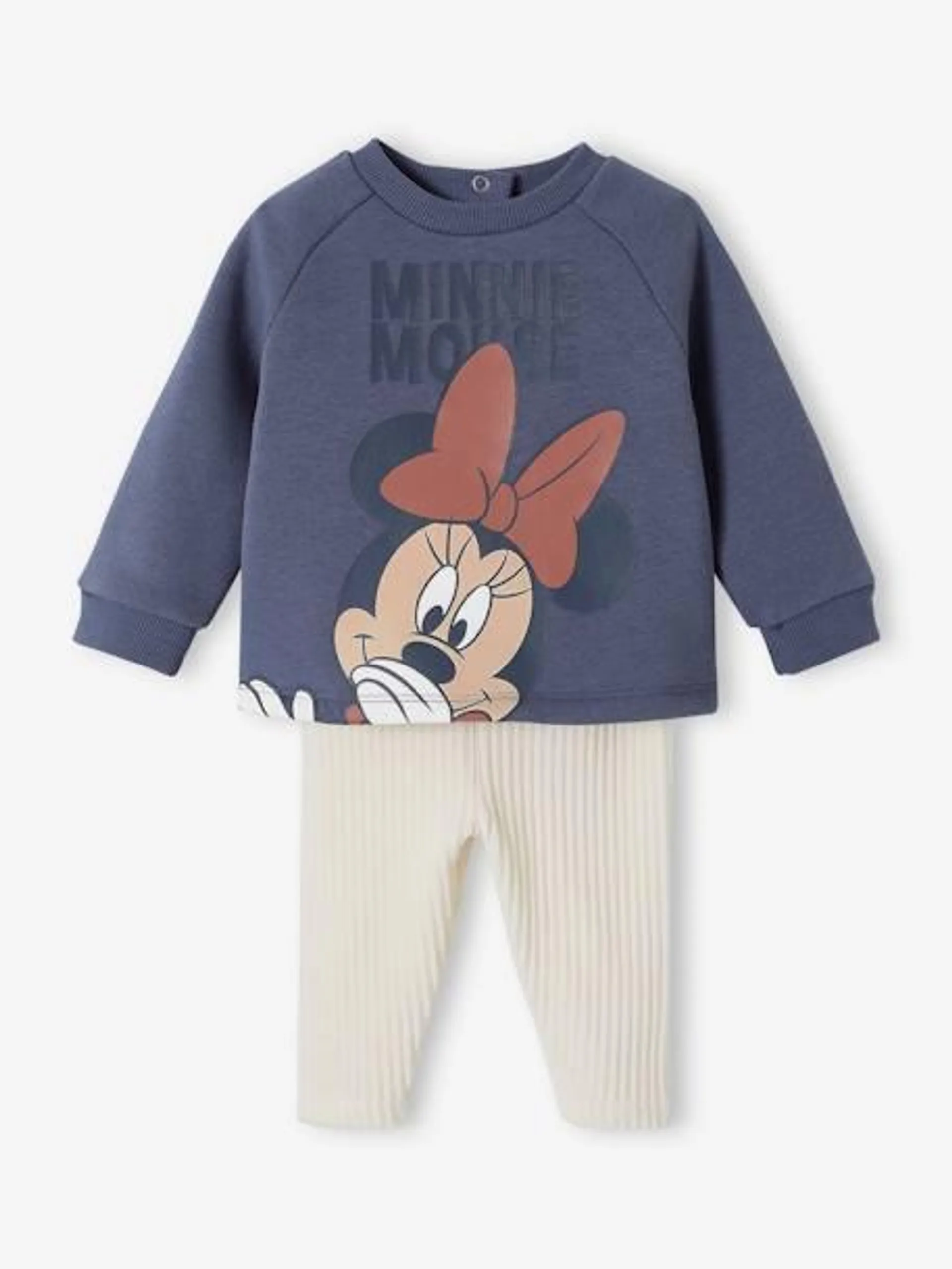 Conjunto Disney®, sweat em moletão + calças em bombazina, para bebé - azul-ardósia