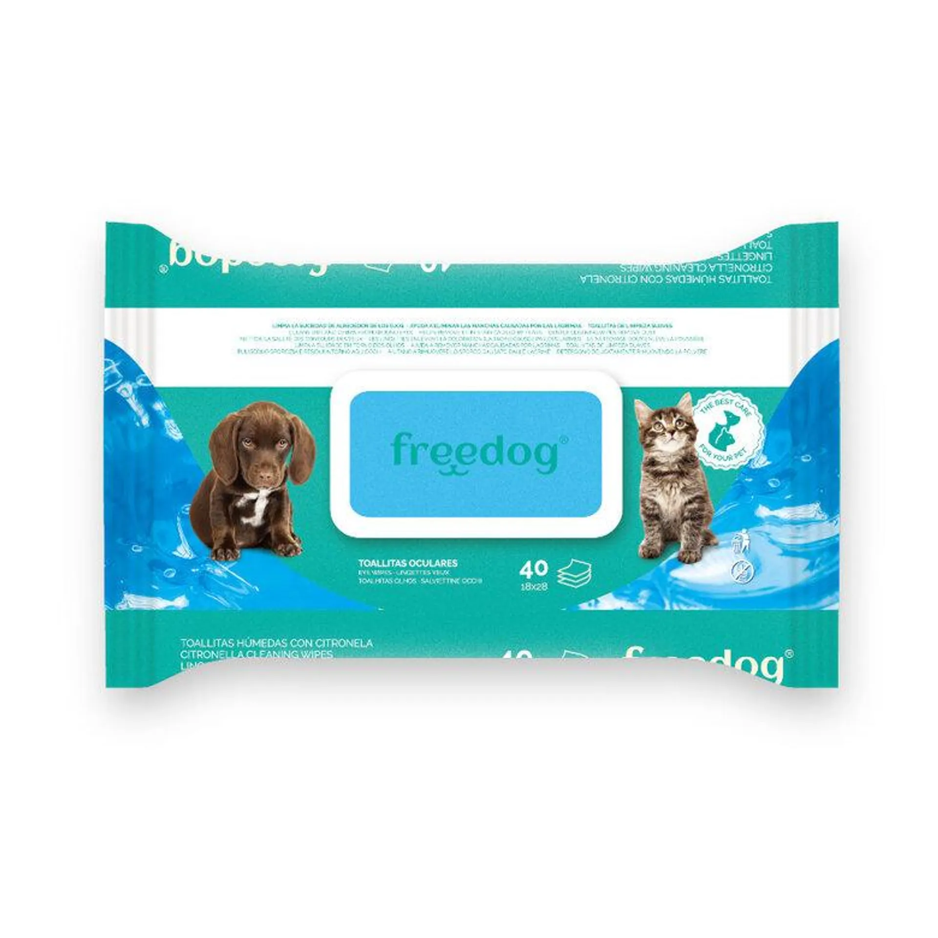 Freedog Toalhitas húmidas oculares para cães e gatos