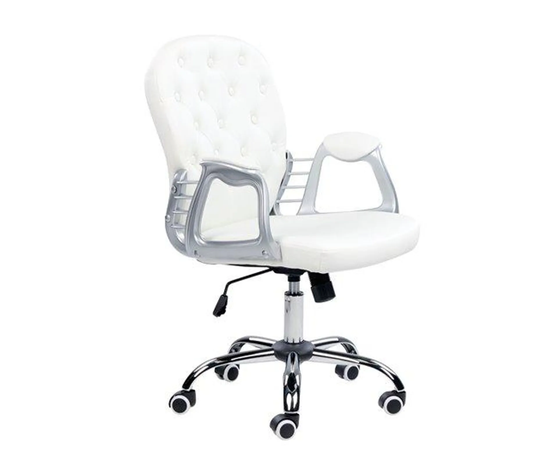 Cadeira de escritório em pele sintética branca PRINCESS