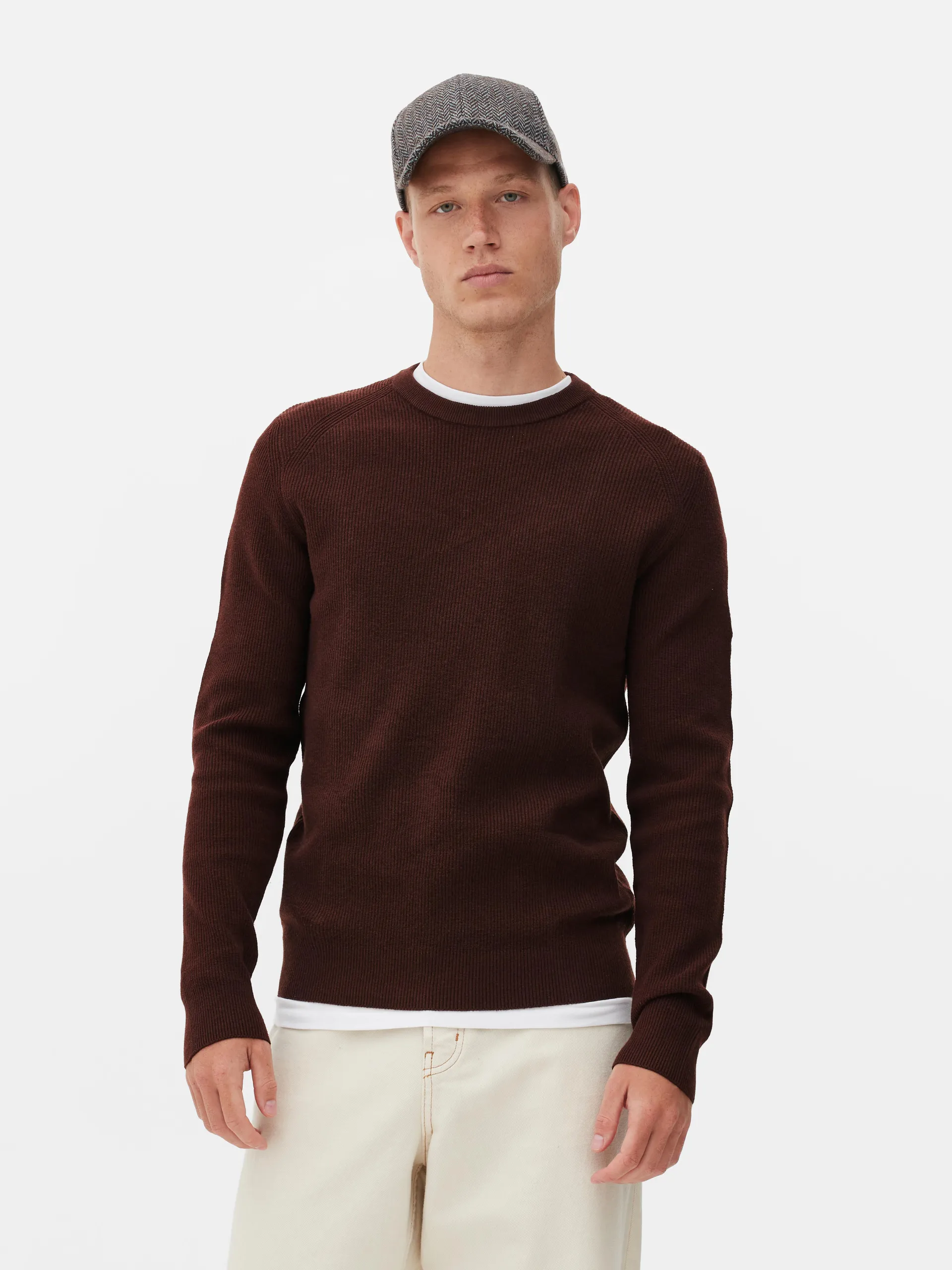 Ribbed Crew Neck Sweater