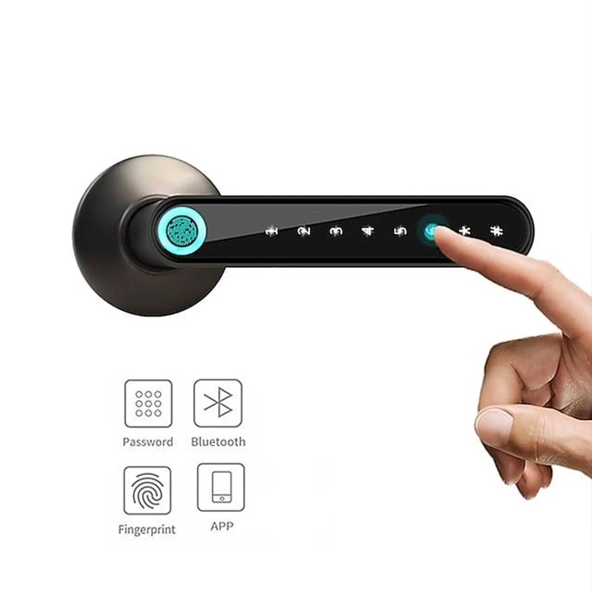 wafu wf-016 smart biometrische vingerafdruk deurslot smart bluetooth wachtwoord handvat slot app unlock keyless entry usb batterij werkt met ios / android home / office / loft ijzer / houten smart deu