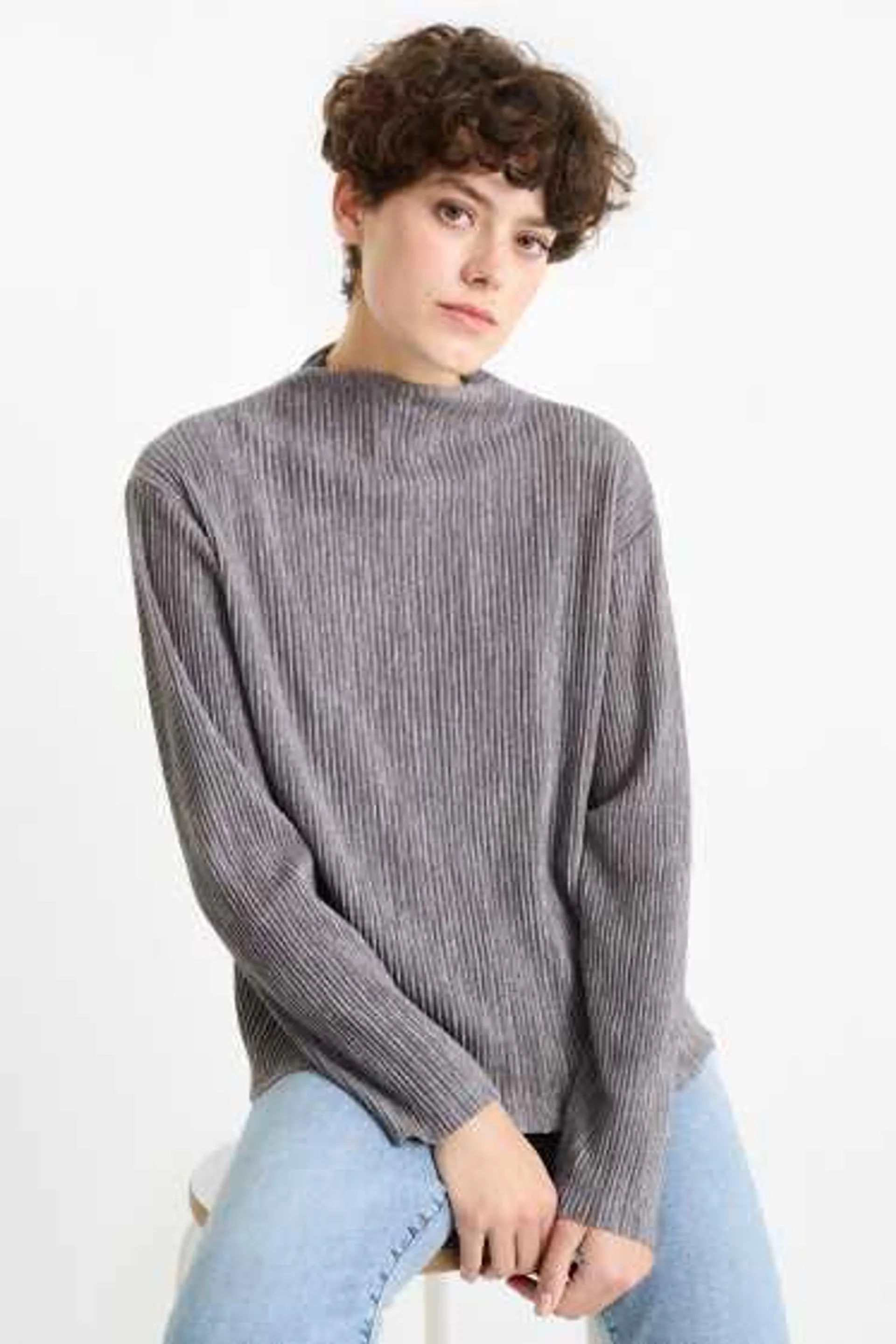 Long sleeve top - ribbed