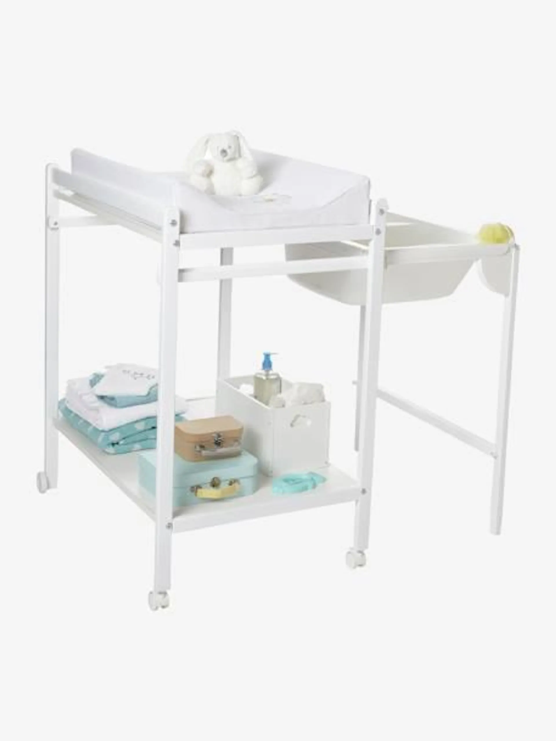 Mesa de mudas com banheira integrada MagicTub VERTBAUDET - branco medio liso