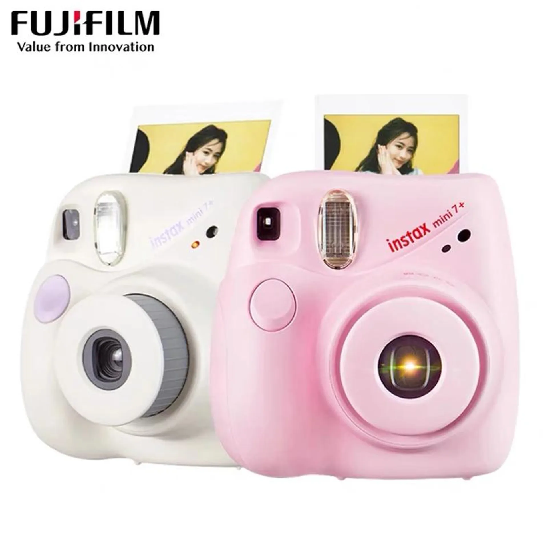 Genuine Fujifilm Fuji Instax Mini 7+ Instant Film Photo Camera Pink Blue Back Color instock Free Shipping for Festival Gift