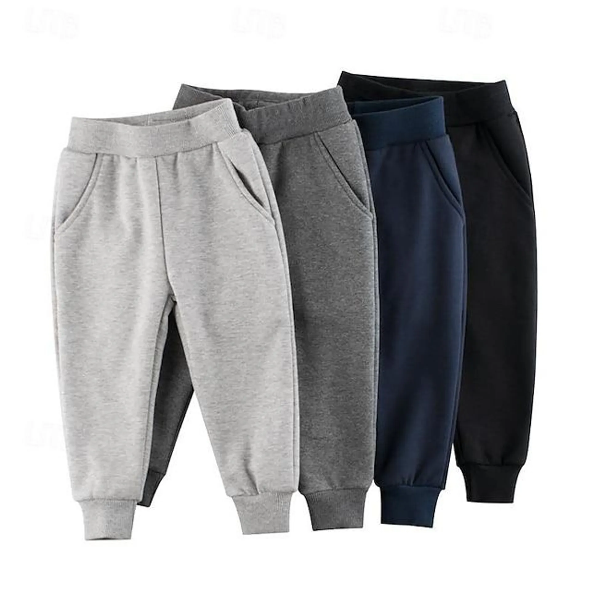 Jongens 3D Effen Kleur Broek Joggingbroeken Herfst Winter Actief Basic Katoen Kinderen 4 jaar + Buiten Urheilu Casual Normale pasvorm