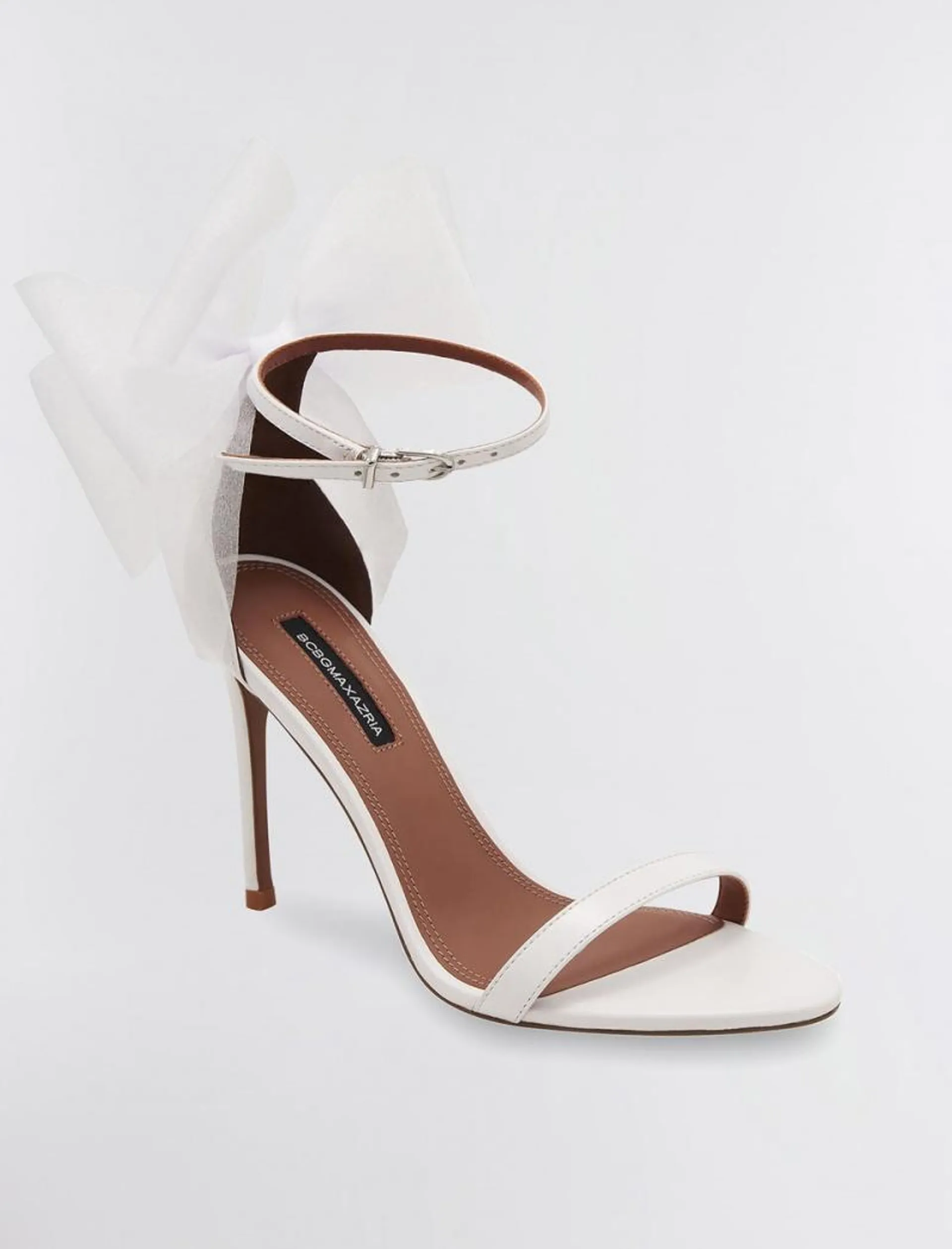 Sapato Salto Alto BCBGMAXAZRIA Dalla Bow Sandal Branco | AHMYS-7803