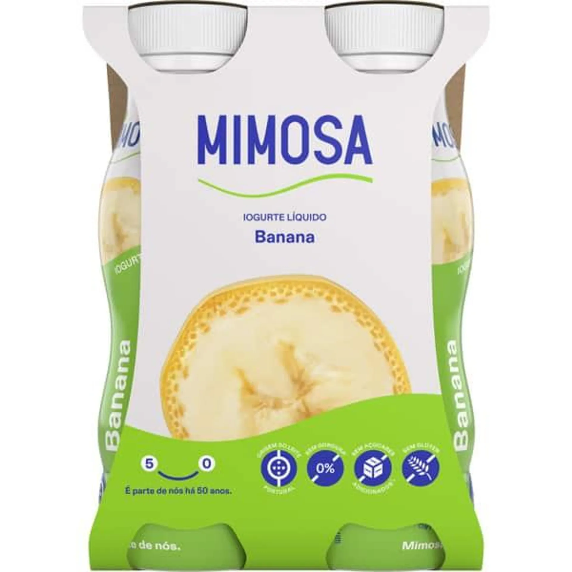 Iogurte Líquido de Banana Pack 4 unidades embalagem 151 ml Mimosa