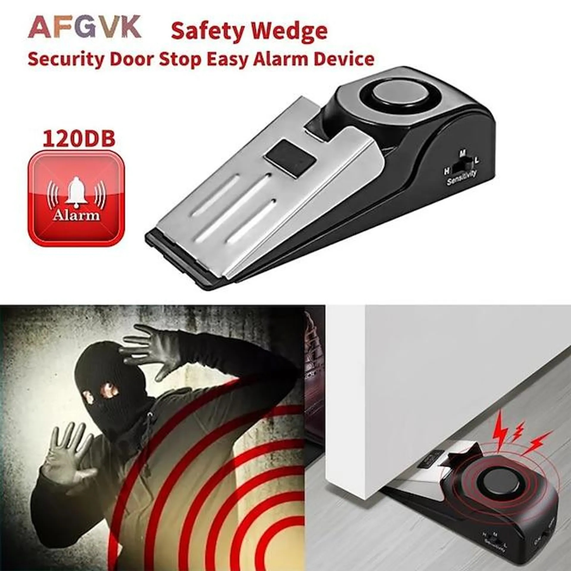 1/2 stks mini alarm deur stop alarm 120db geweldig voor thuis wigvormige stopper alert beveiligingssysteem blok blokkeersysteem