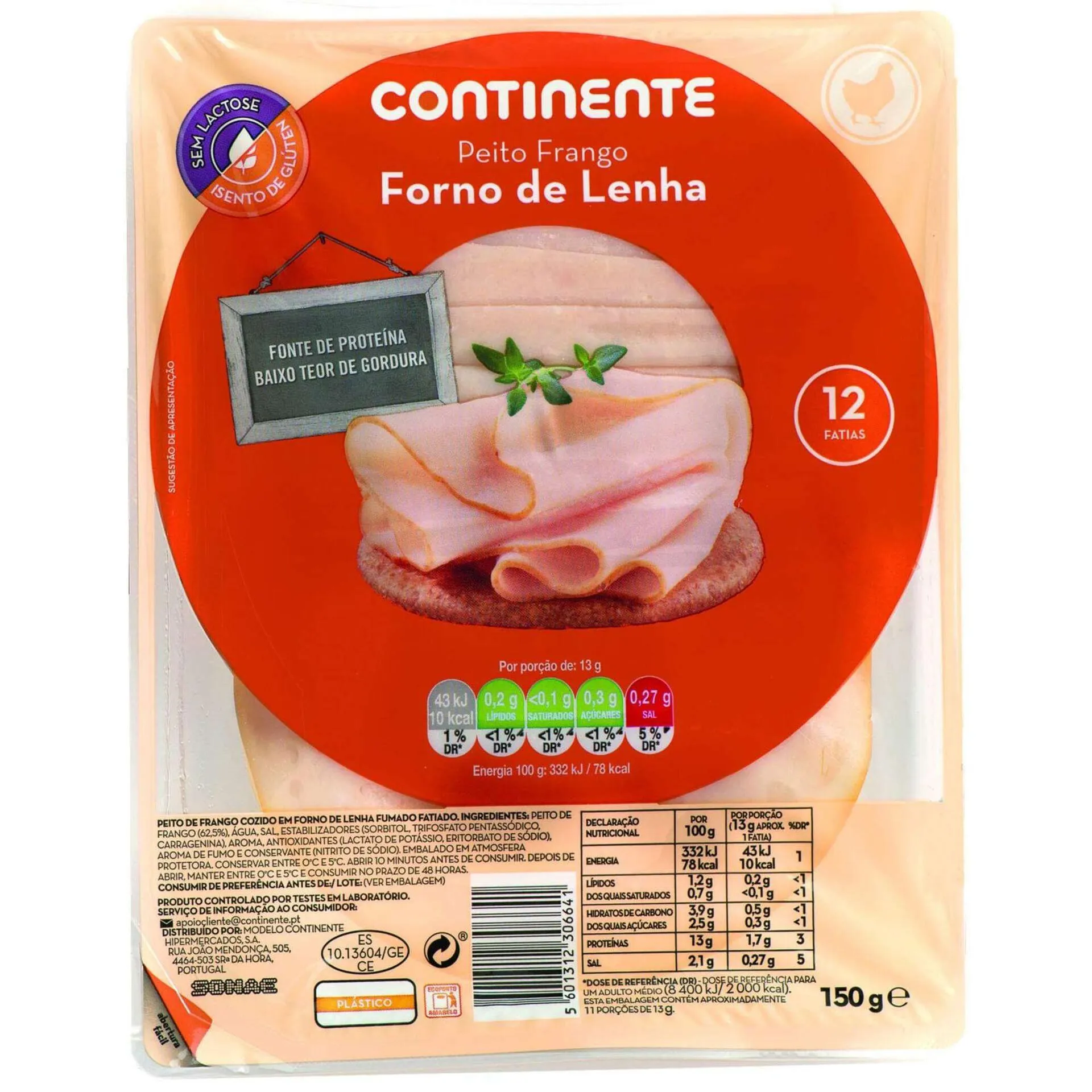 Fiambre de Peito de Frango Forno de Lenha Fatiado