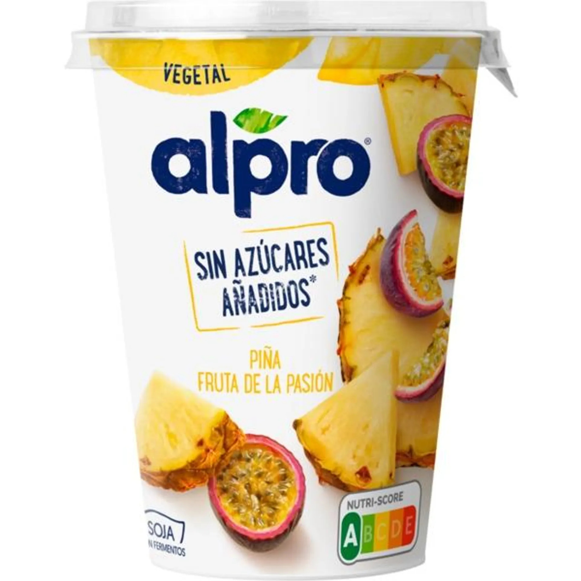 Soja Ananás e Maracujá sem Açúcar Vegan embalagem 400 g Alpro