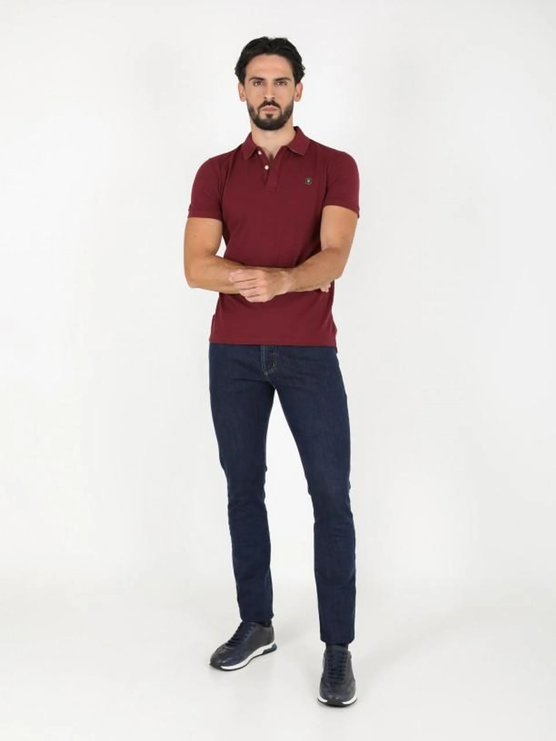 Calça de ganga algodão slim fit