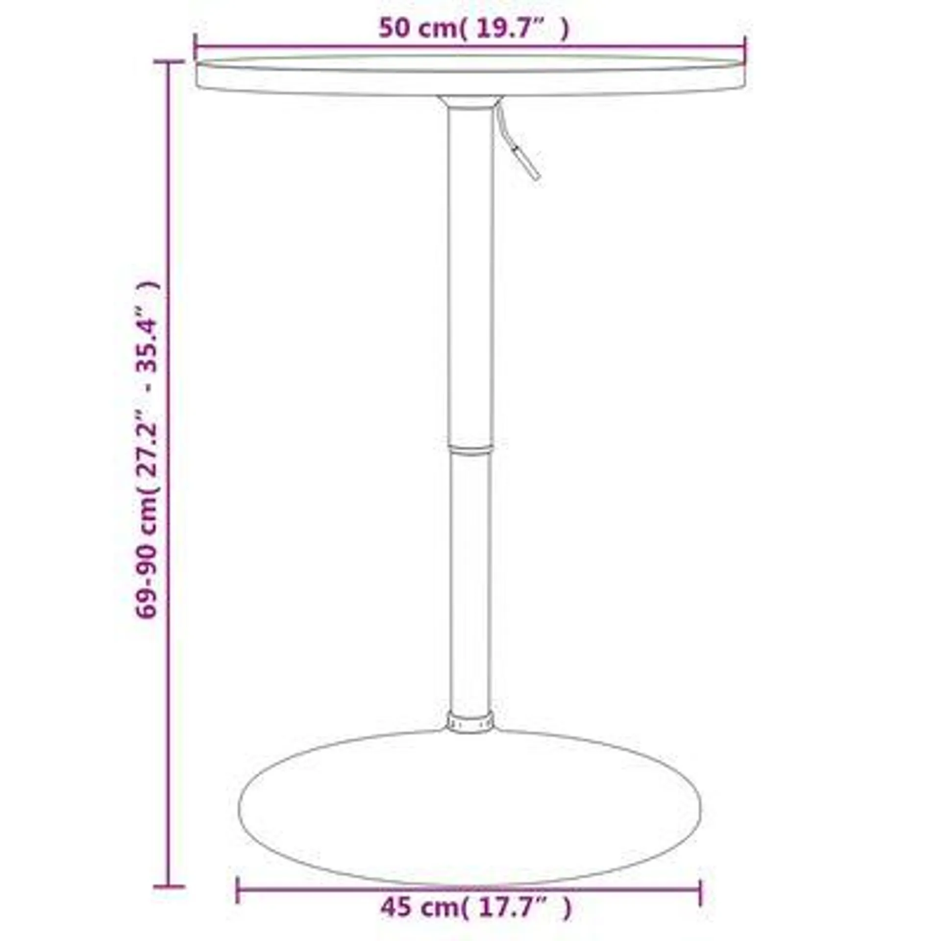 vidaXL Mesa de bar 50x50x90 cm derivados de madeira/aço cromado branco