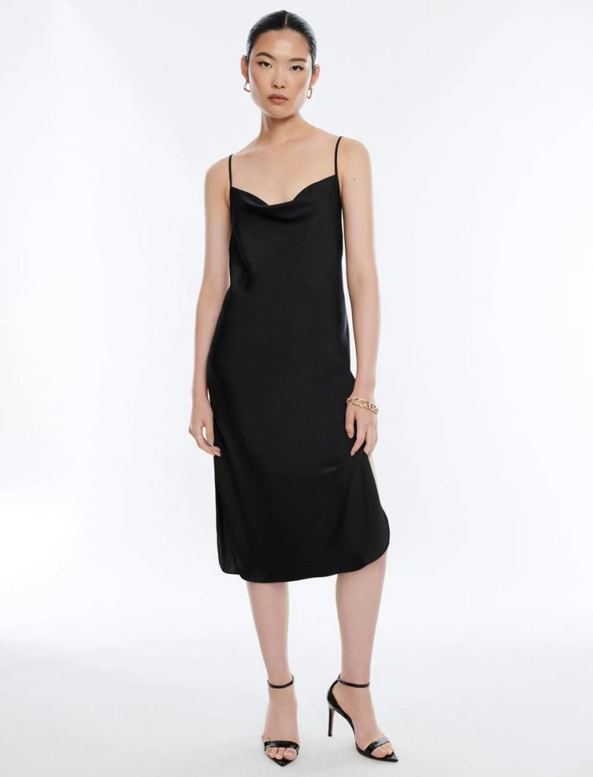 Vestido Midi BCBGMAXAZRIA Aurelia Slip Pretas | CITFH-6702