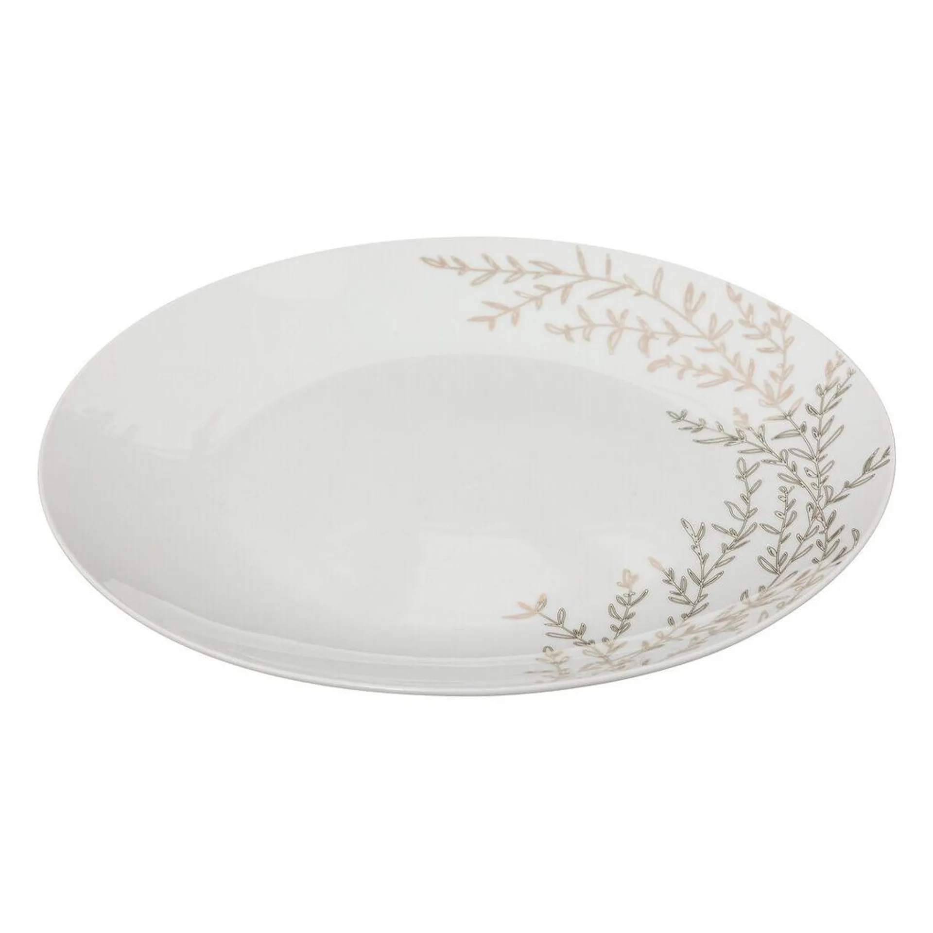 Prato raso ROSE branco em porcelana 27cm