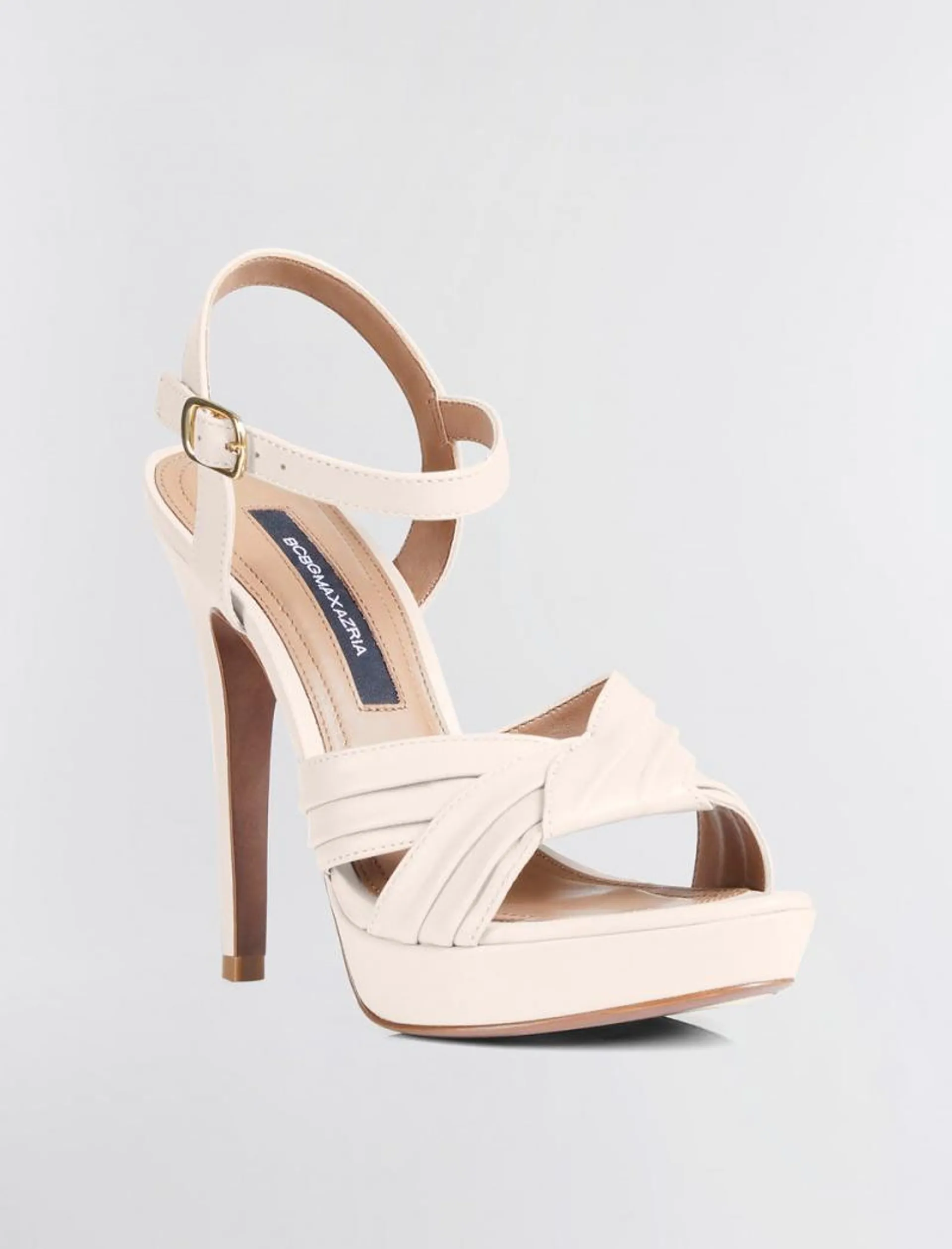 Sandálias BCBGMAXAZRIA Ravil Plataforma Heel Bege | UWALV-9865