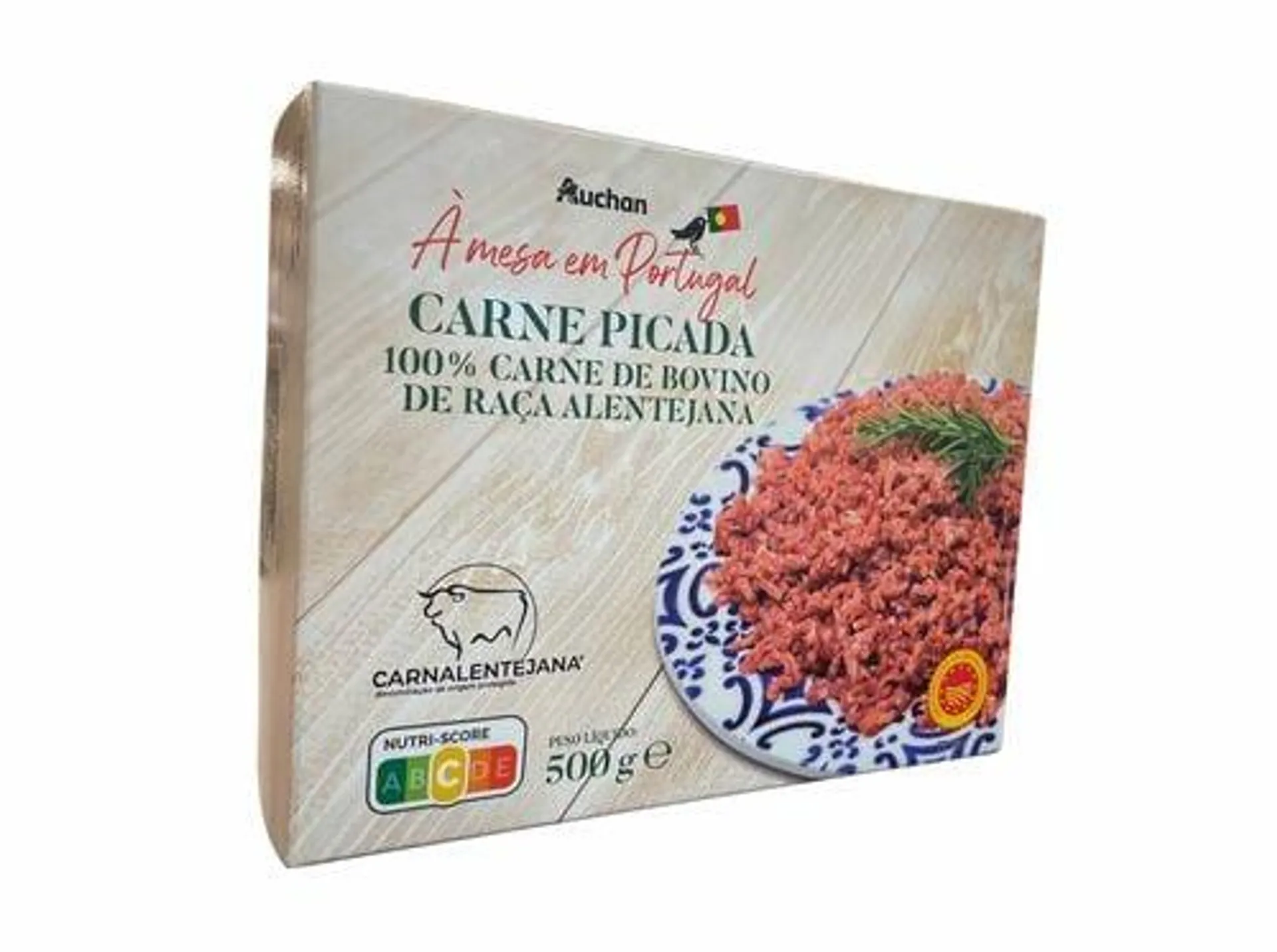 carne picada dop auchan à mesa em portugal 100% bovino alentejano 500g