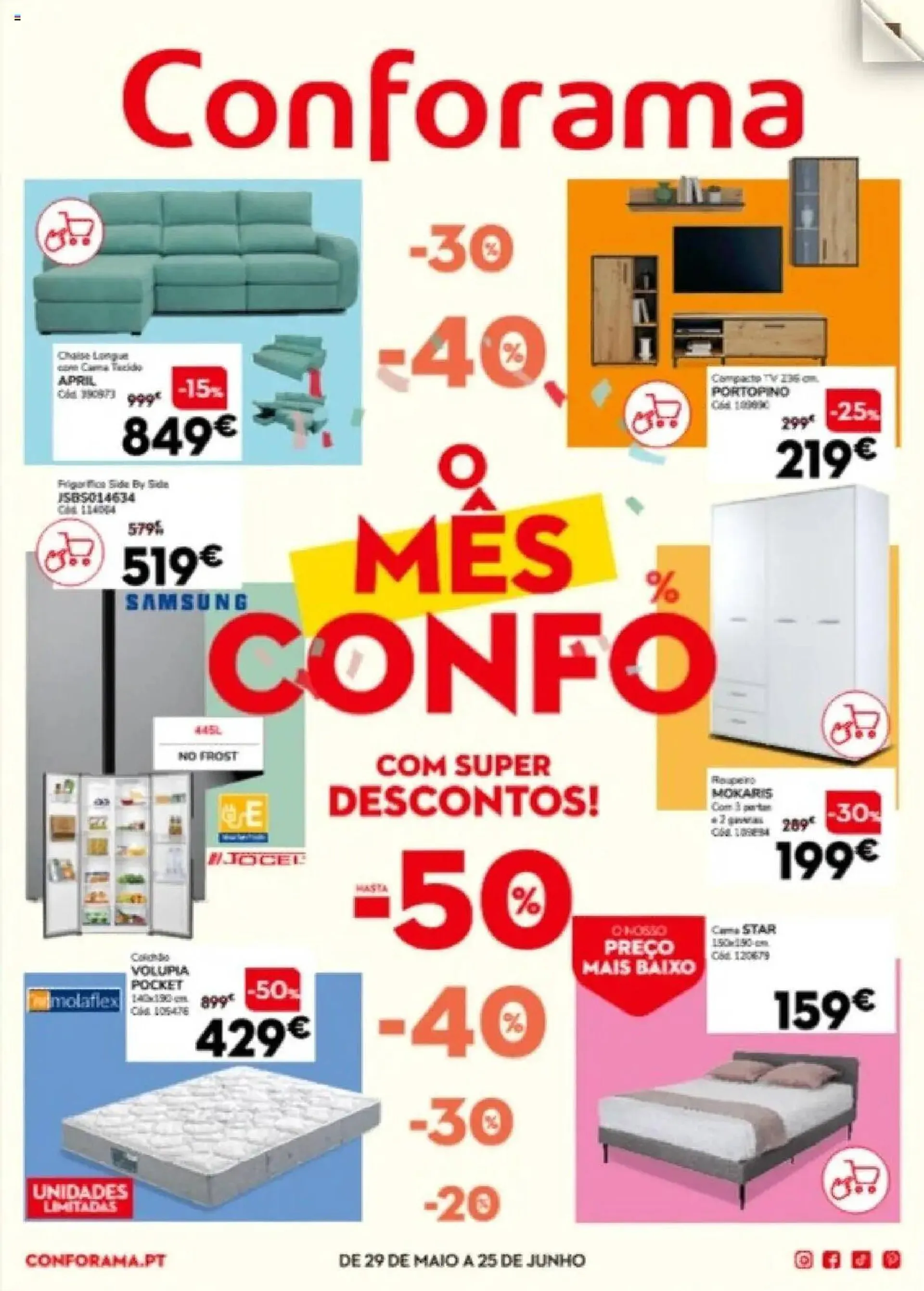Folheto Folheto Conforama de 29 de maio até 25 de junho 2025 - Pagina 1