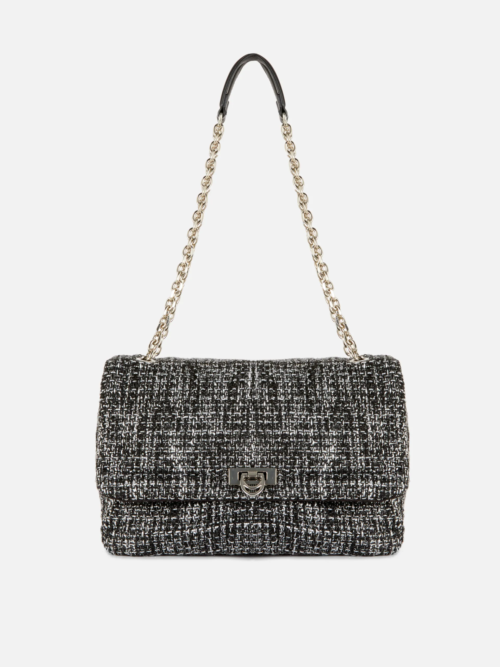 Bouclé Flap Front Crossbody Bag