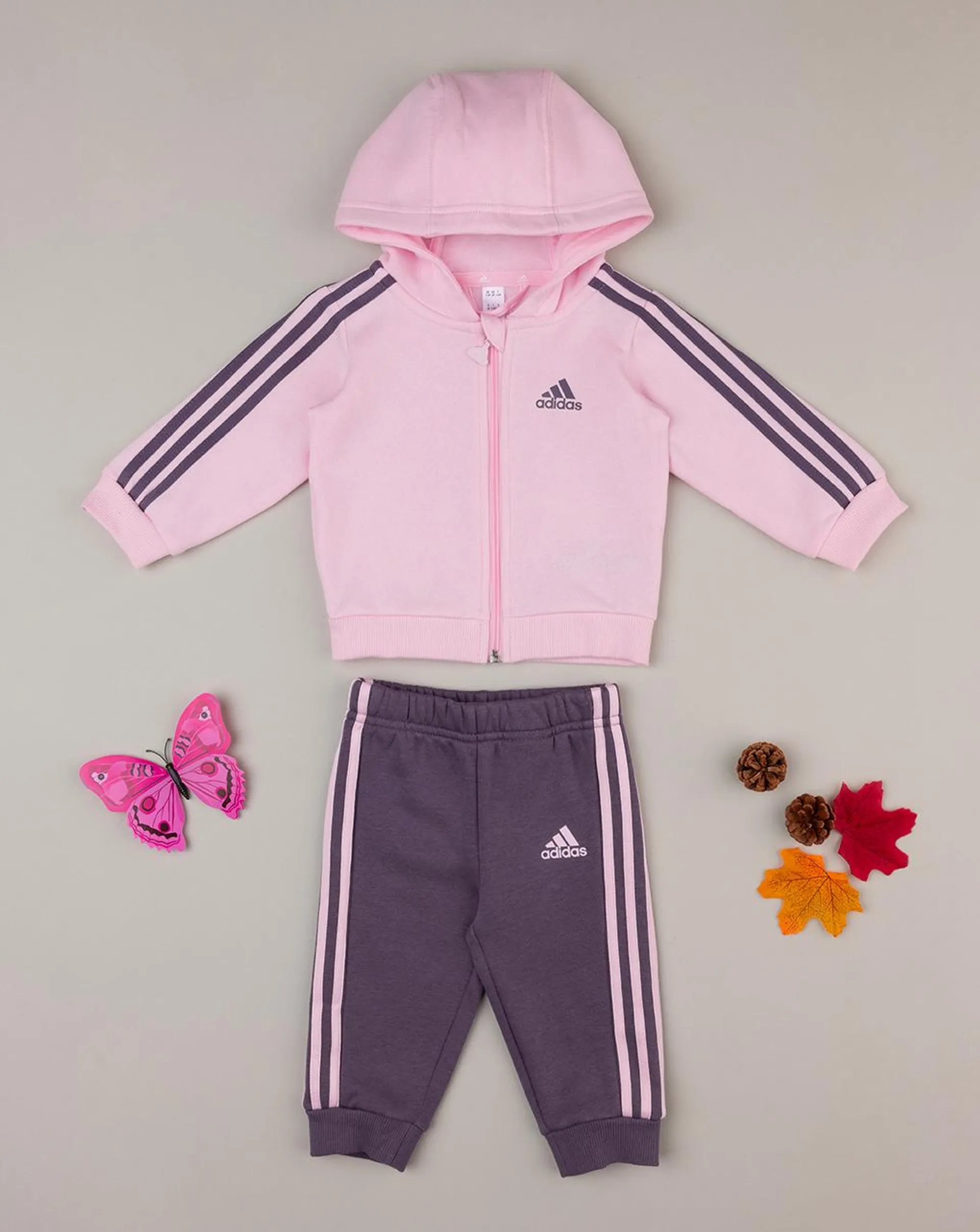 Fato de treino casual da marca adidas para rapariga rosa/roxo