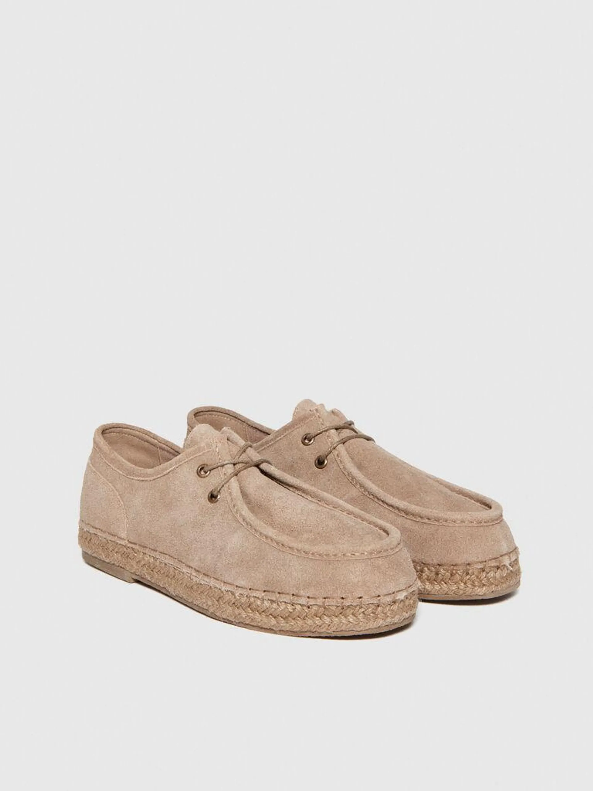 Lace-up espadrilles in suede