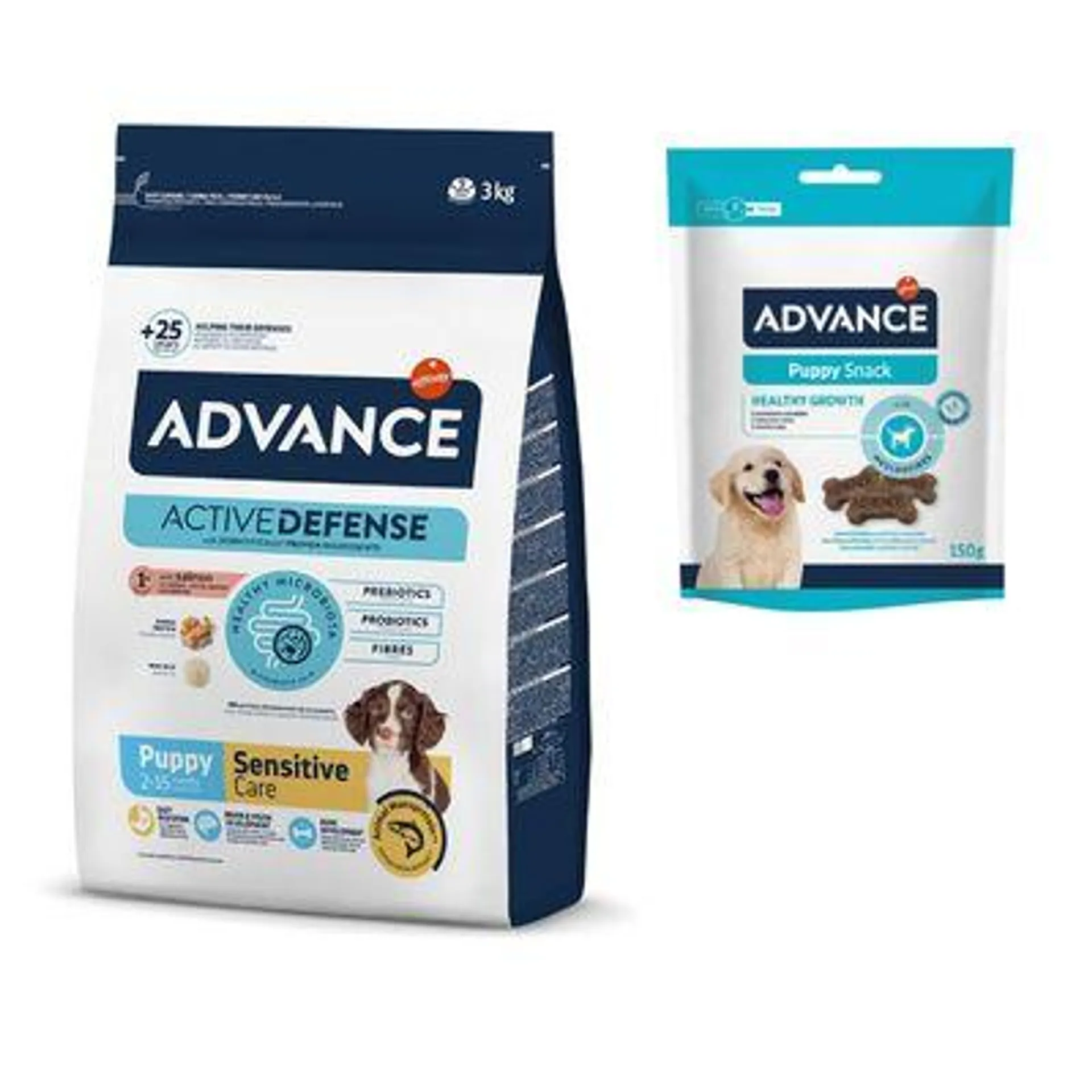 Advance Puppy Protect 1,5 / 3 kg ração + 3 x 150 g snacks grátis!