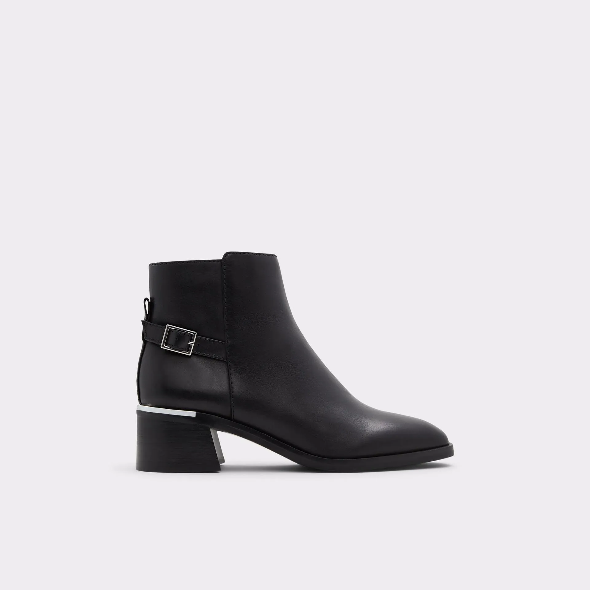 Botins em pele preto, salto em bloco - SIRAVETH