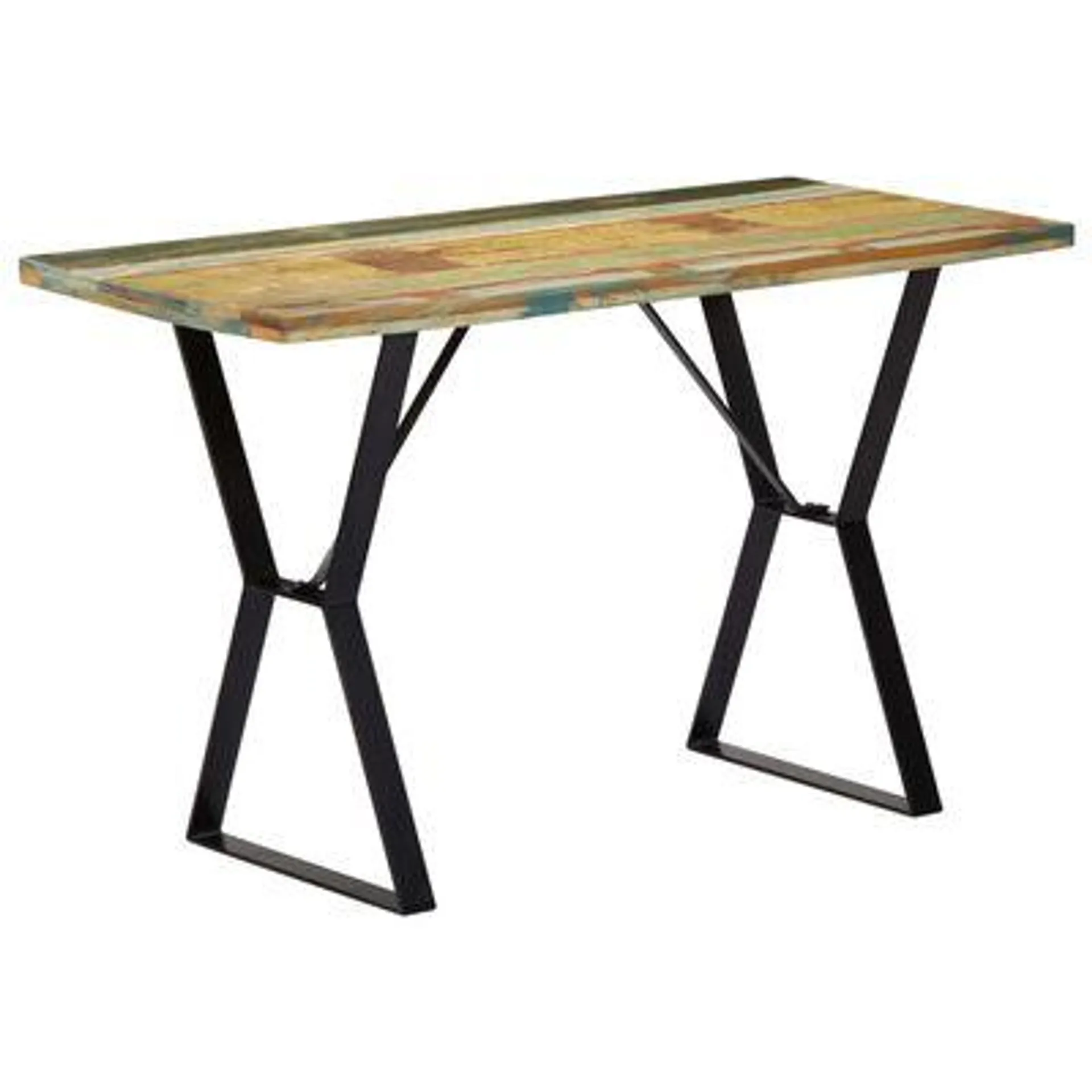 vidaXL Mesa de jantar 120x60x76 cm madeira recuperada maciça