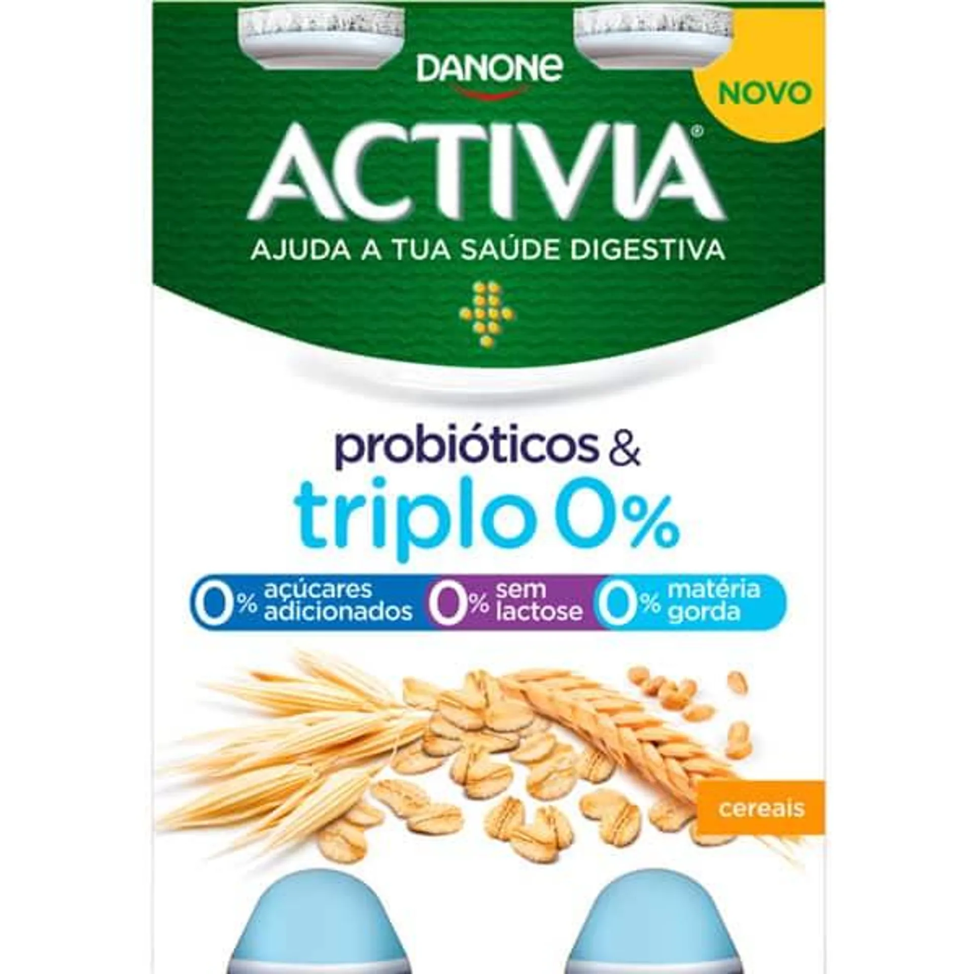 Líquido Probióticos & Triplo 0% Cereais Pack 4 unidades embalagem 155 g Activia