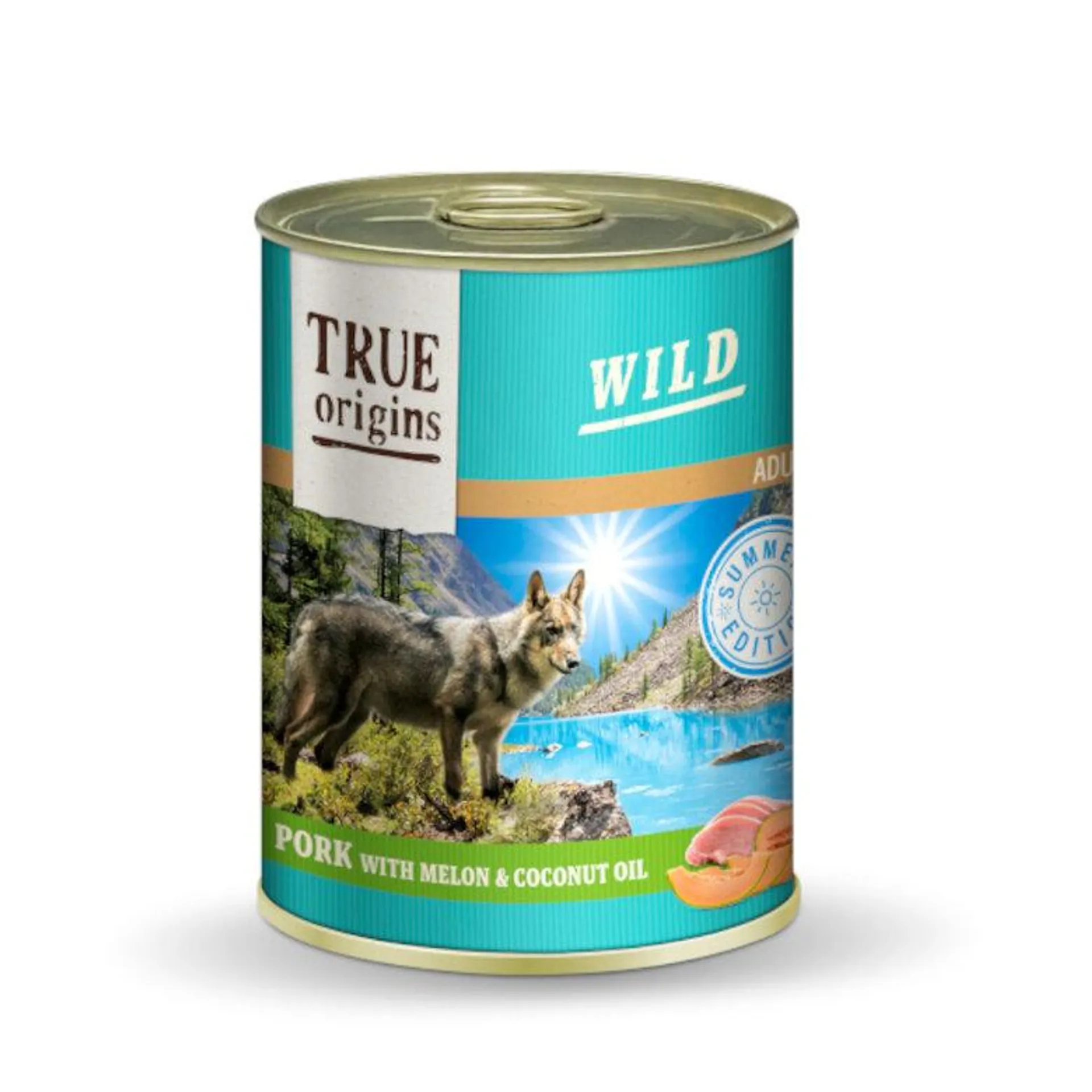 True Origins Wild Summer Carne de porco com melão e óleo de coco em lata para cães