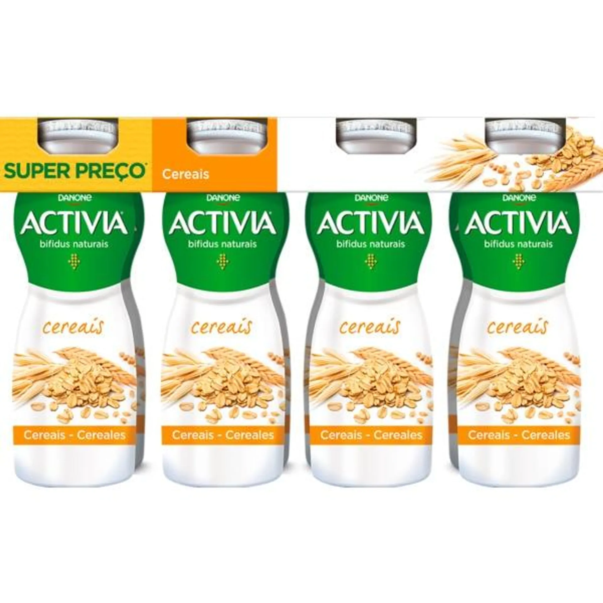 Bifidus Líquido de Cereais Integrais Pack 8 unidades embalagem 155 g Activia