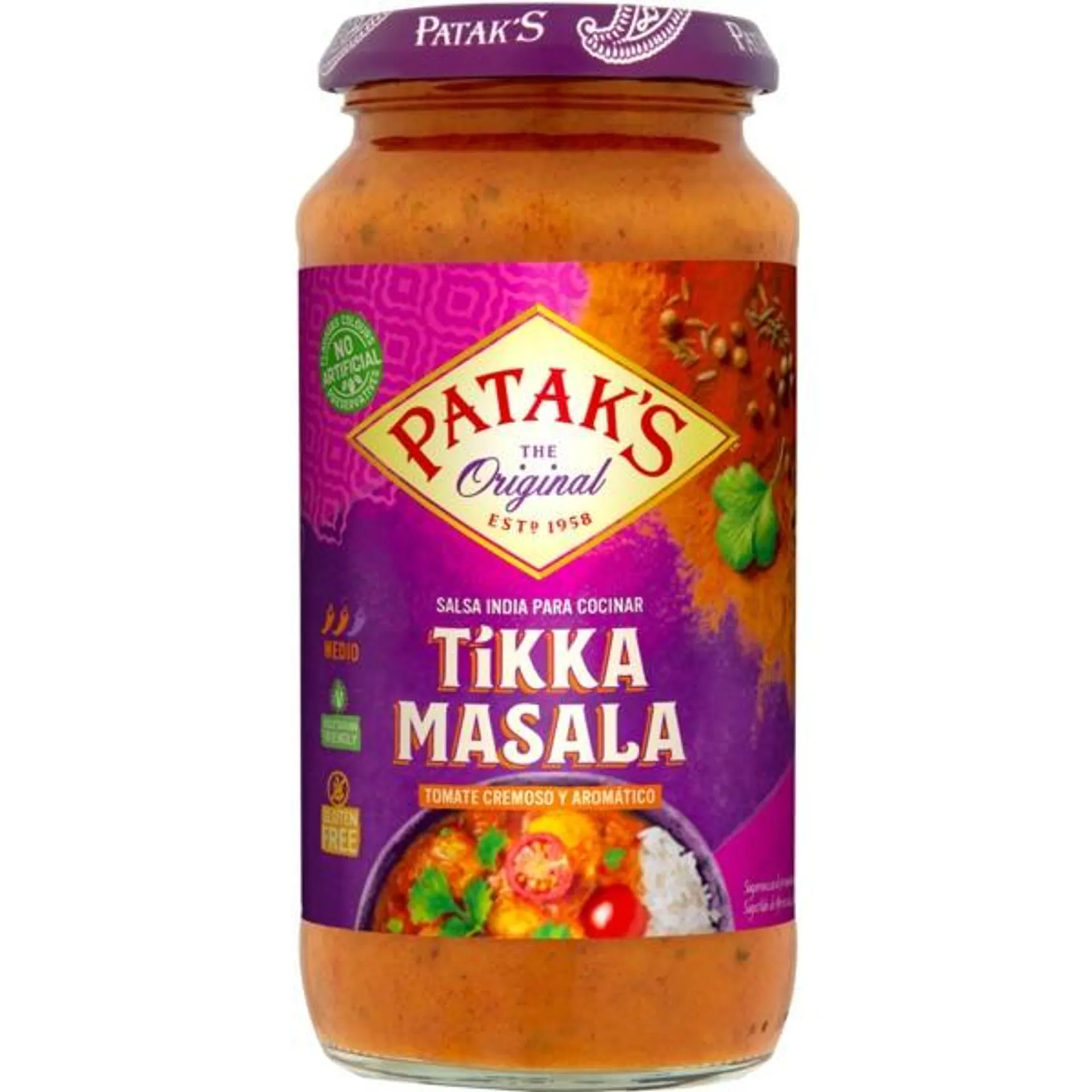 Molho Indiano Tikka Masala sem Glúten frasco 450 g Patak's