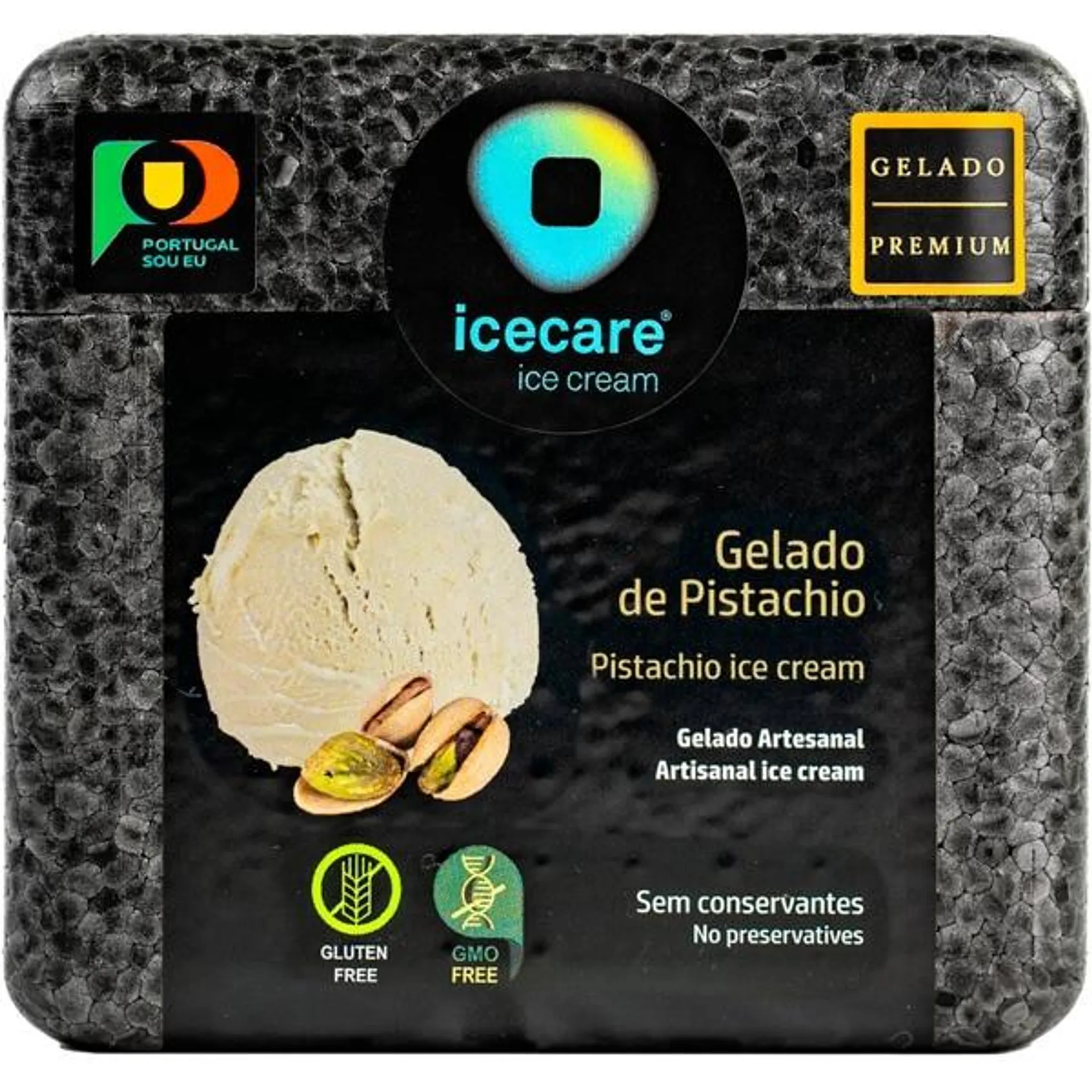 Gelado Artesanal de Pistacho embalagem 500 ml Icecare