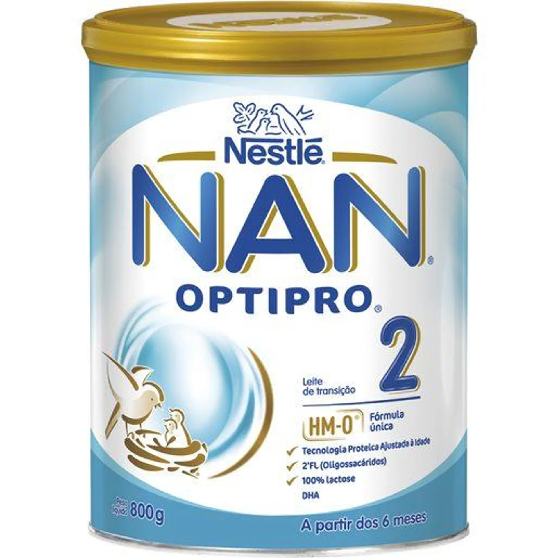 NAN 2 Leite de Transição +6 Meses Lata 800 g