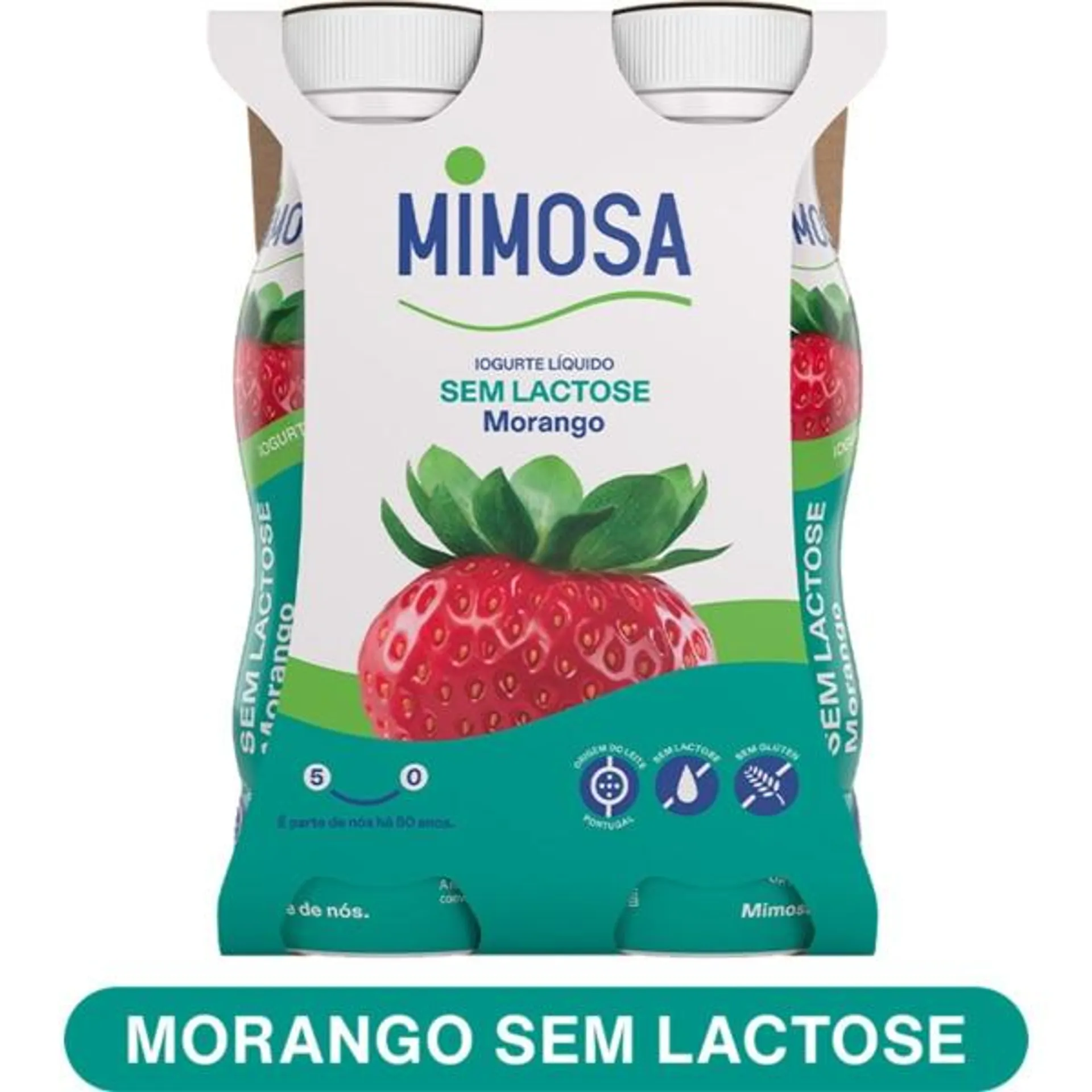 Bem Especial Iogurte Líquido de Morango sem Lactose Pack 4 embalagem 151 ml Mimosa