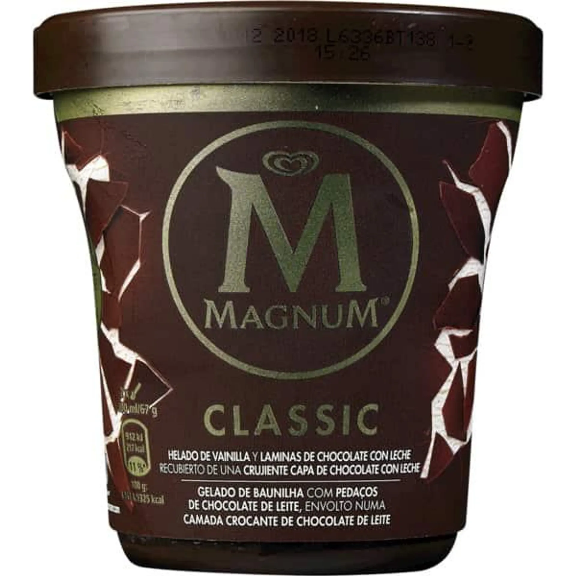 Gelado Classic de Baunilha com Pedaços de Chocolate embalagem 440 ml Magnum