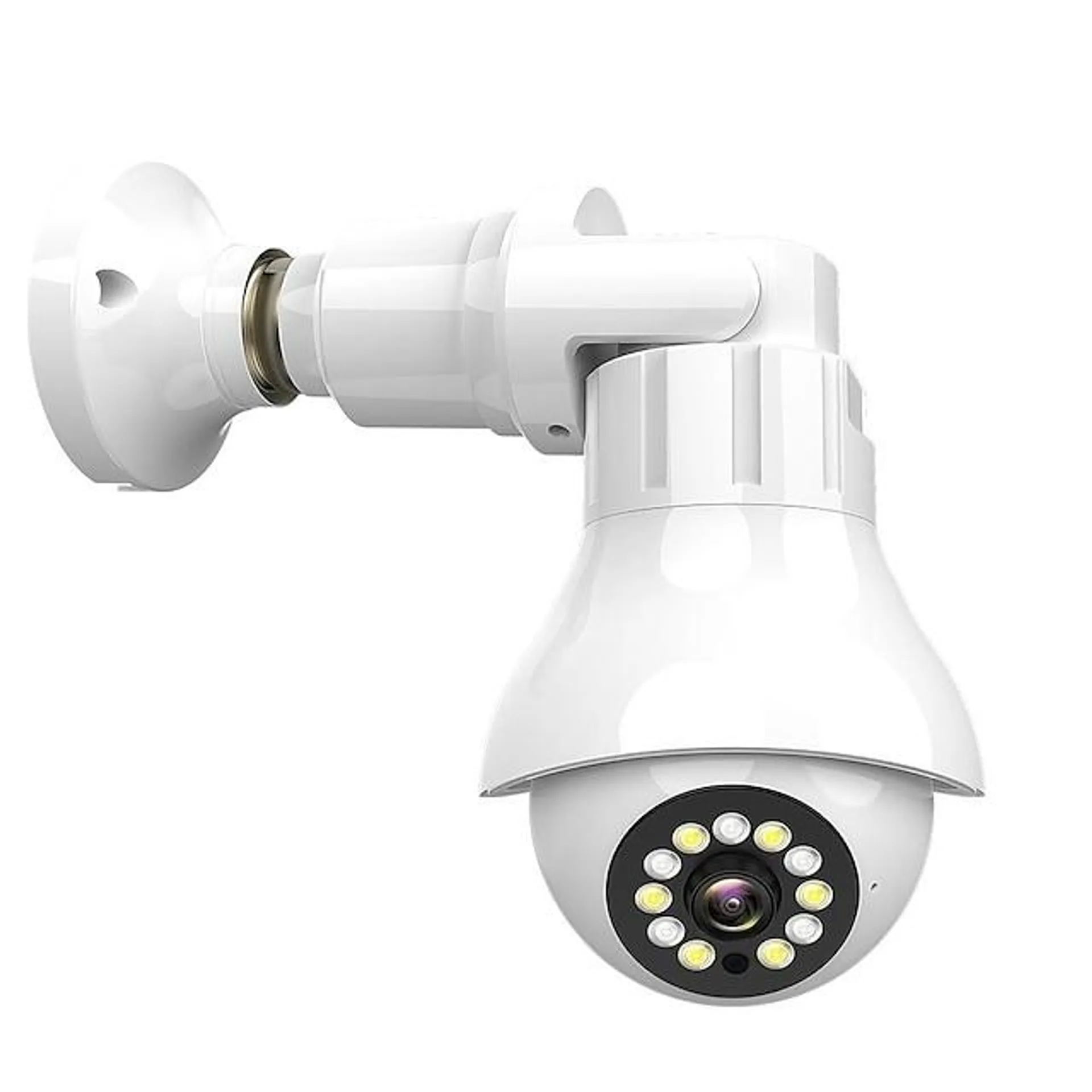 1 st 3mp e27 lamp wifi camera, bewakingscamera, ip camera, beveiligingscamera voor thuisbeveiliging cctv-monitor, bidirectionele audio, bewegingsdetectie, ptz-rotatiecontrole, kleur nachtzicht met e27