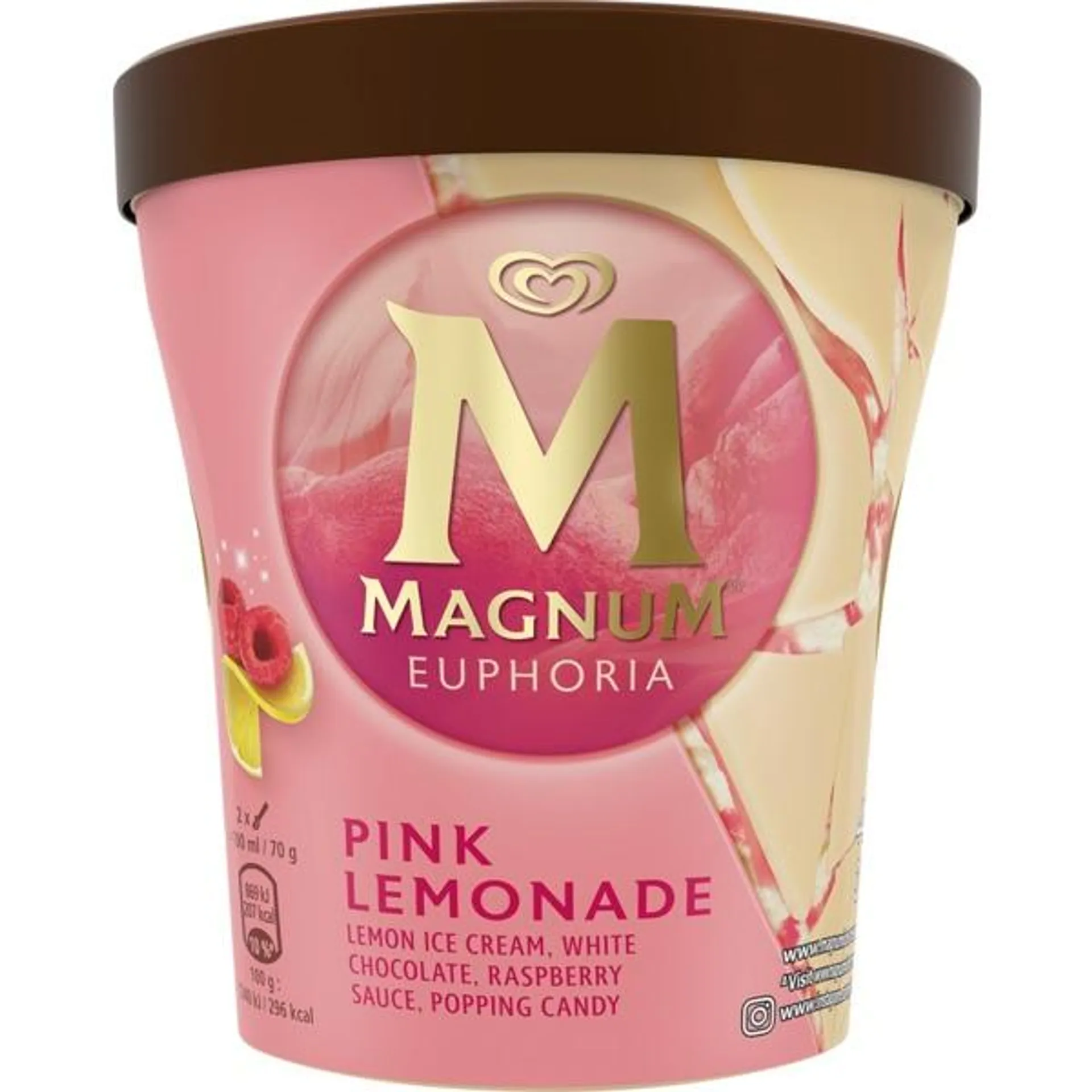 Gelado Euphoria Pink Lemonade embalagem 440 ml Magnum