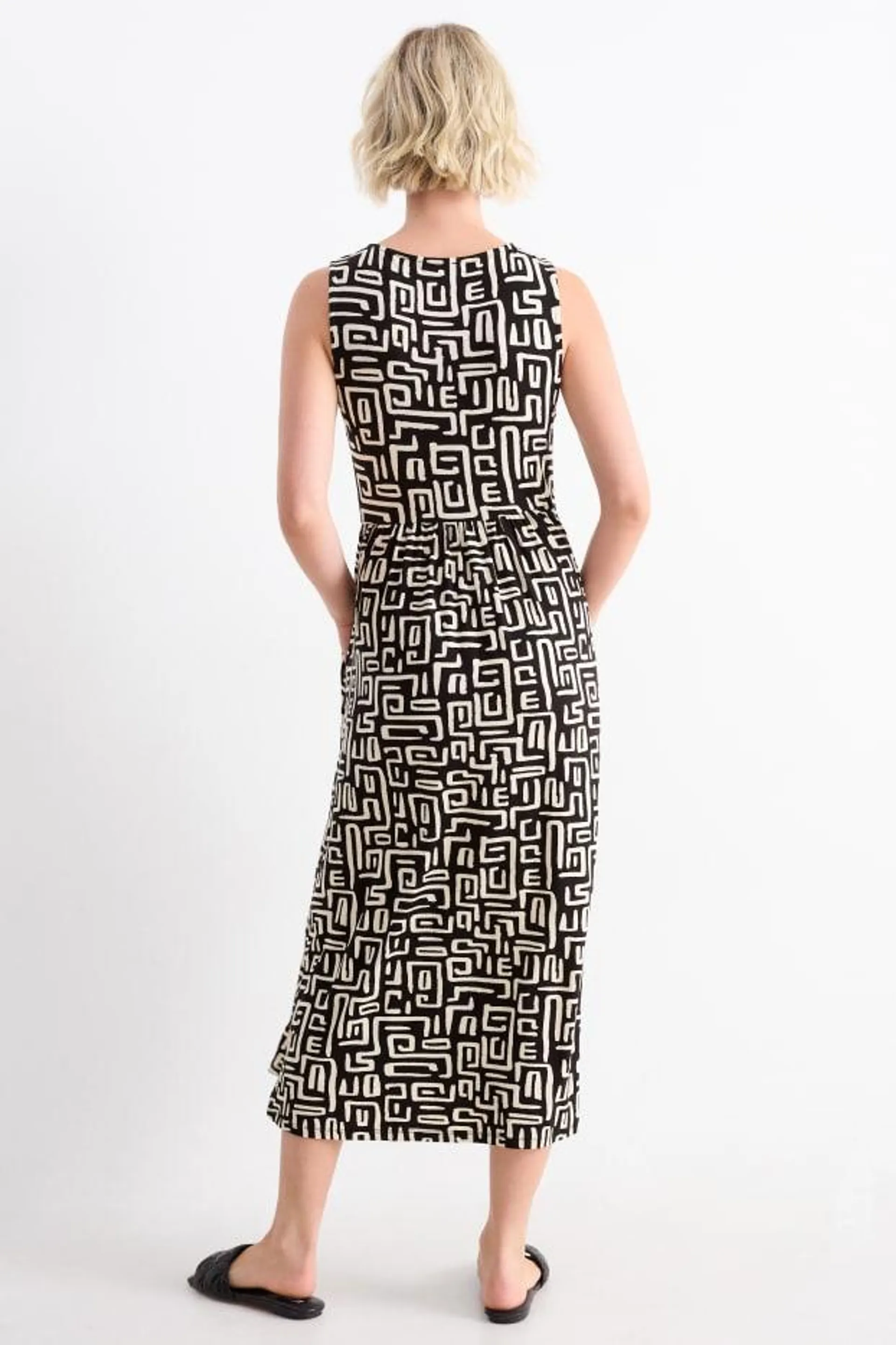 Basic viscose dress - patterned