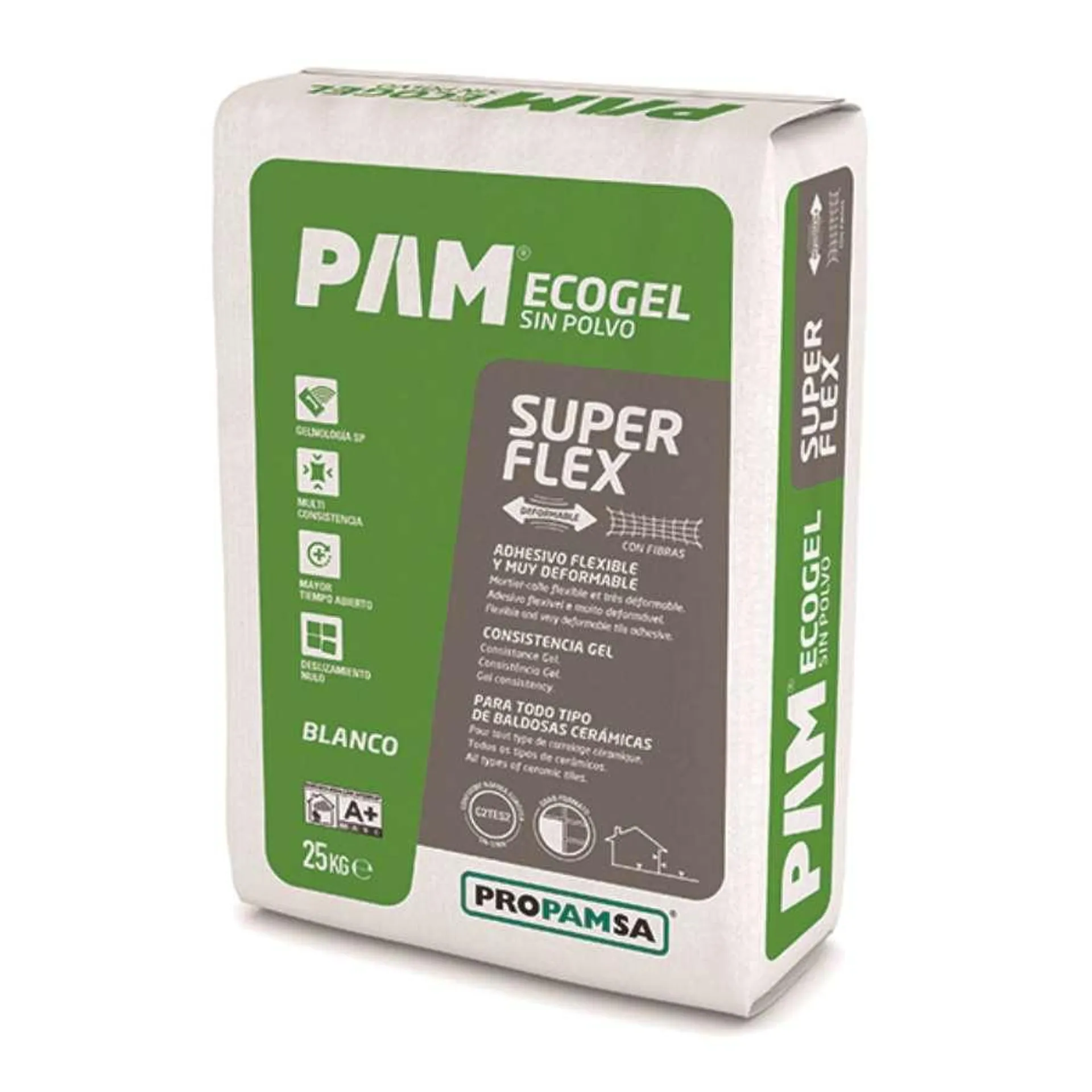 CIMENTO COLA PAM ECOGEL SUPERFLEX (SACO 25 Kg)