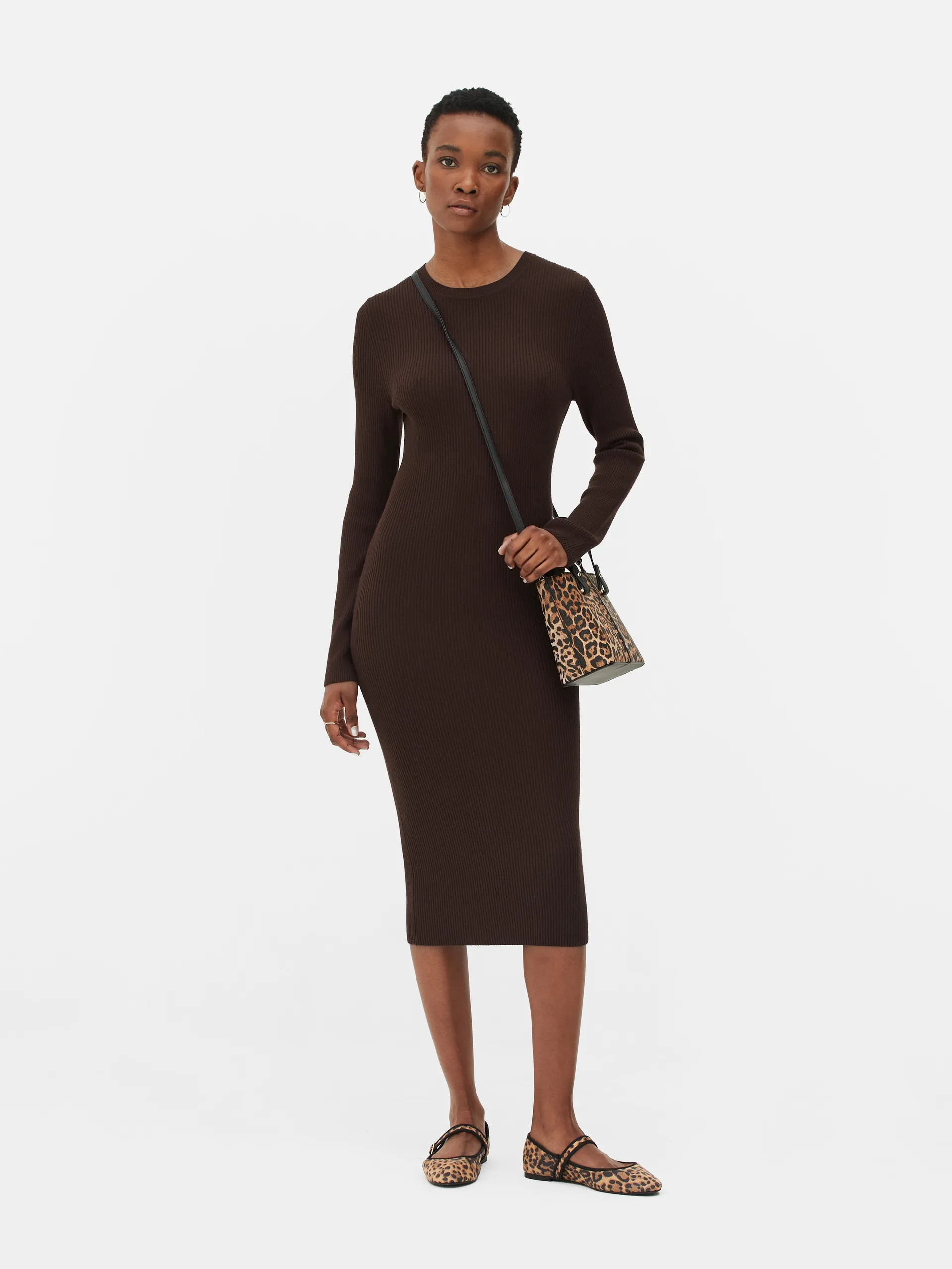 Long Sleeve Crew Neck Jumper Dress