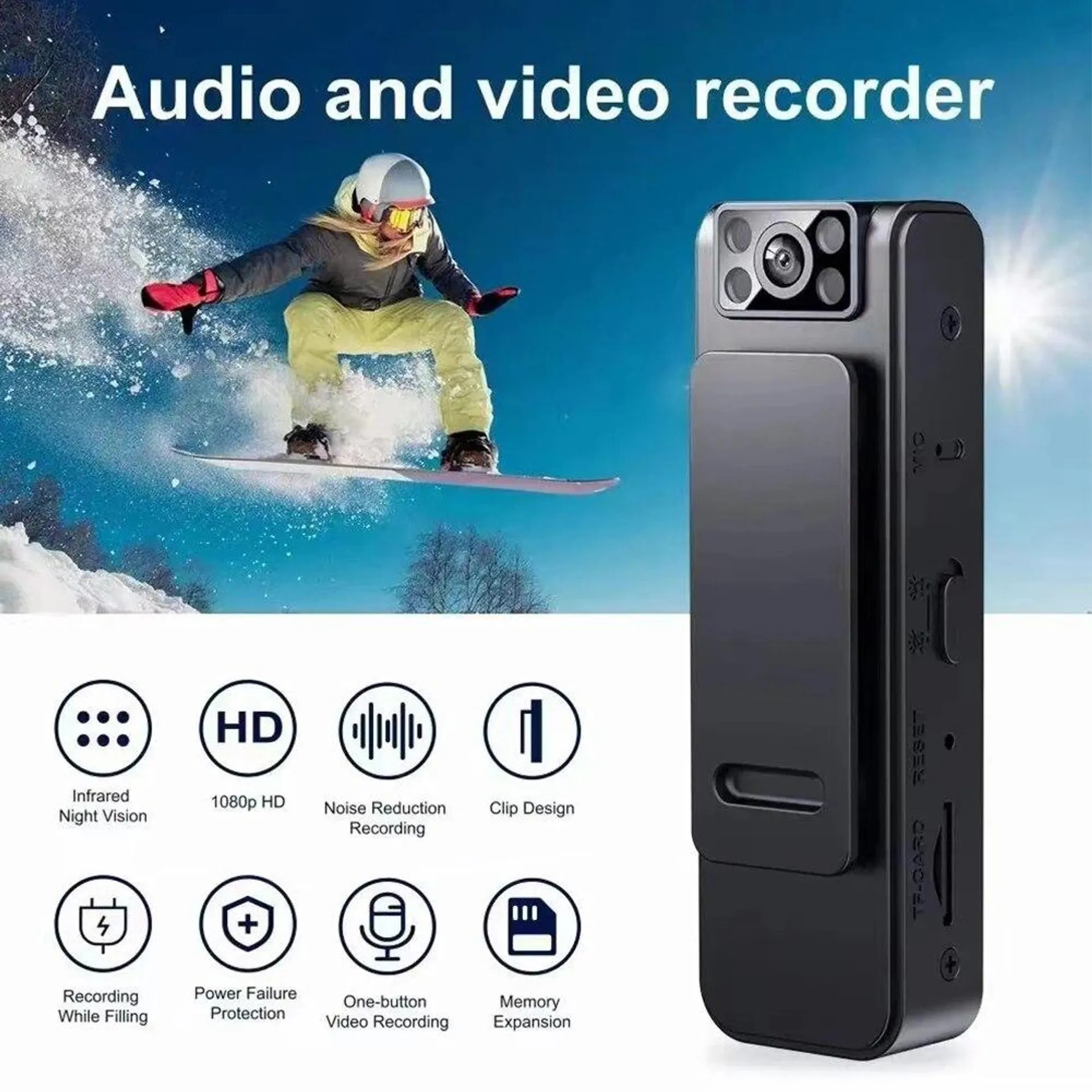HD 1920P Mini Camera Digital Video Recorder Police BodyCam Small Body Camera Outdoor DV DVR Surveillance Camcorder Built -in MIC