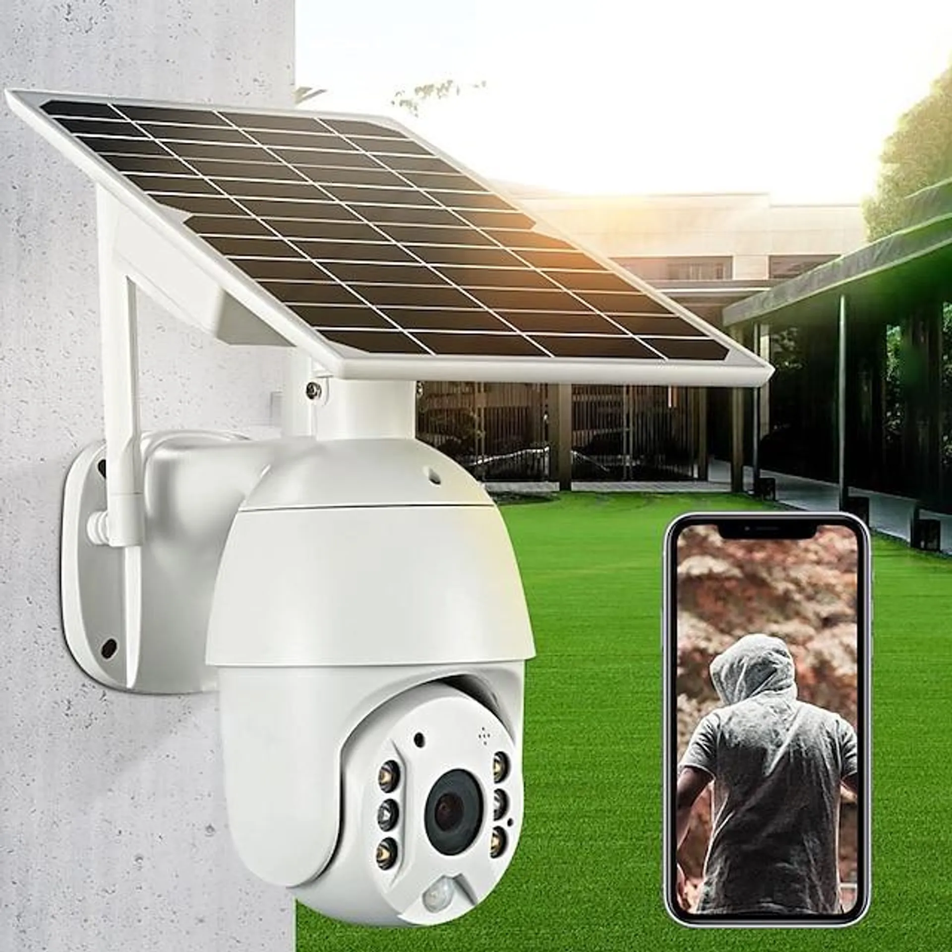 hd 4g wifi roterende bewakingscamera op zonne-energie buiten draadloze ptz-camera vesafe q3